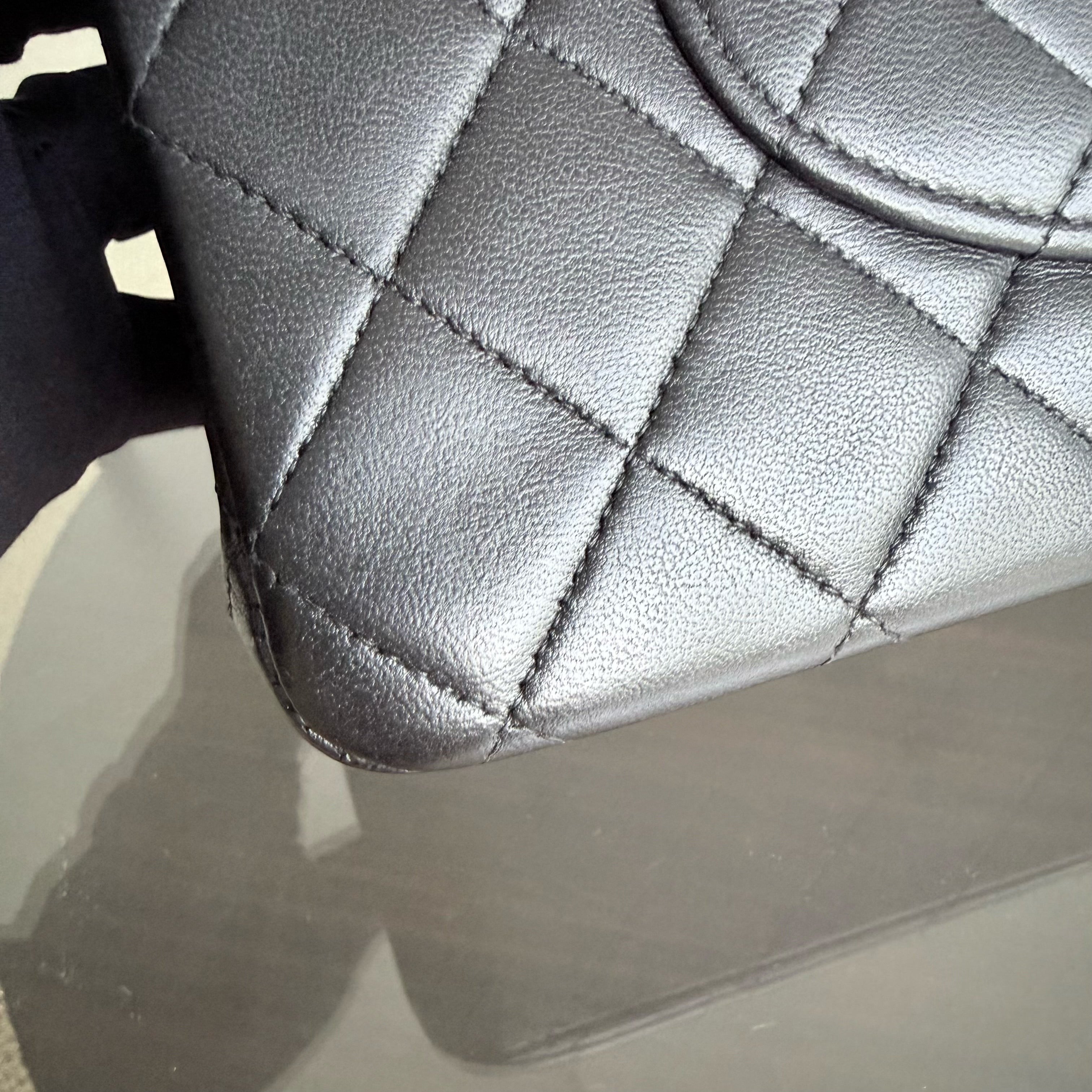 Chanel Classic Flap Medium - 25CM Quilted Lambskin Black Silver Hardware Series 13