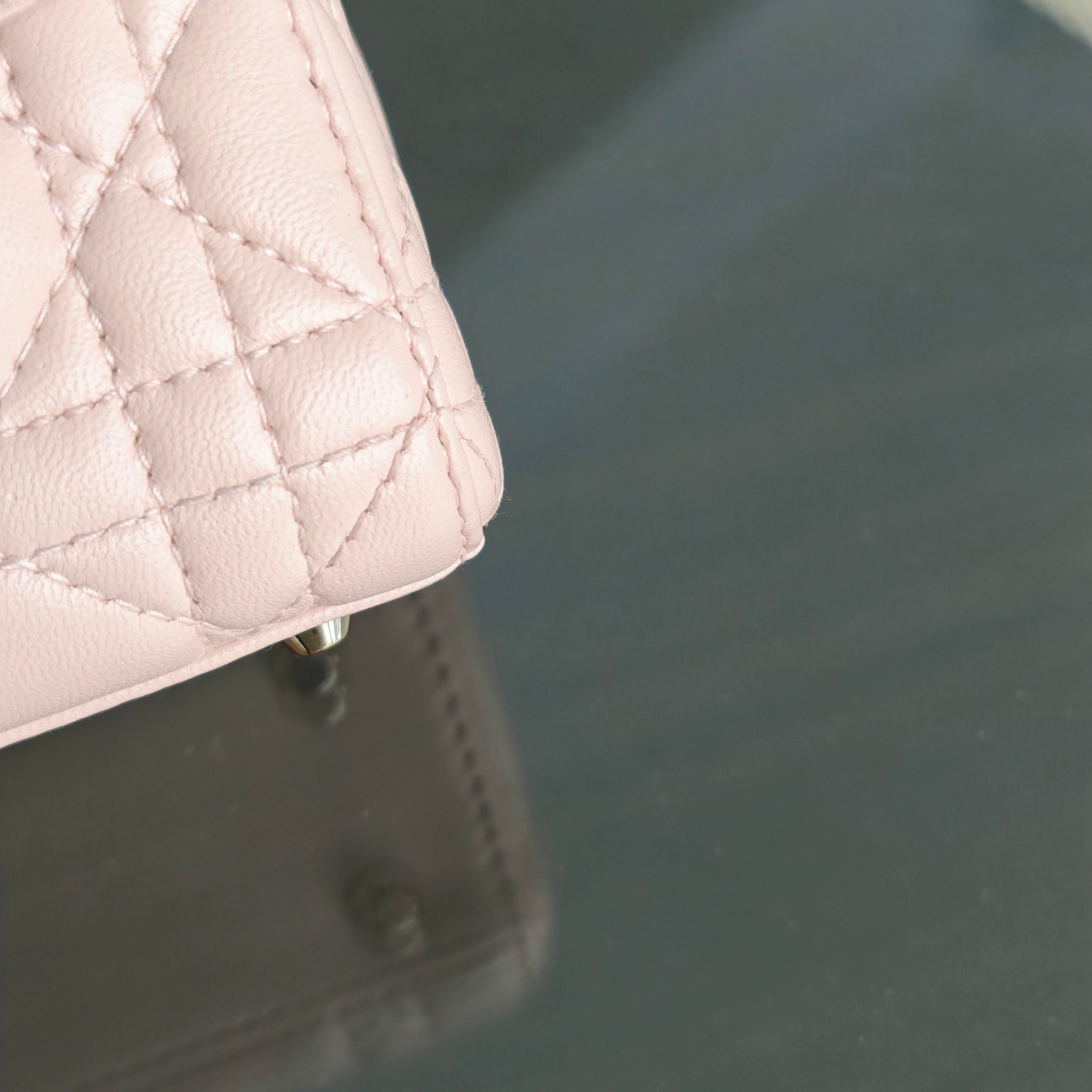 Dior Lady Mini - Cannage Lambskin Light Pink Gold Hardware Adjustable Strap