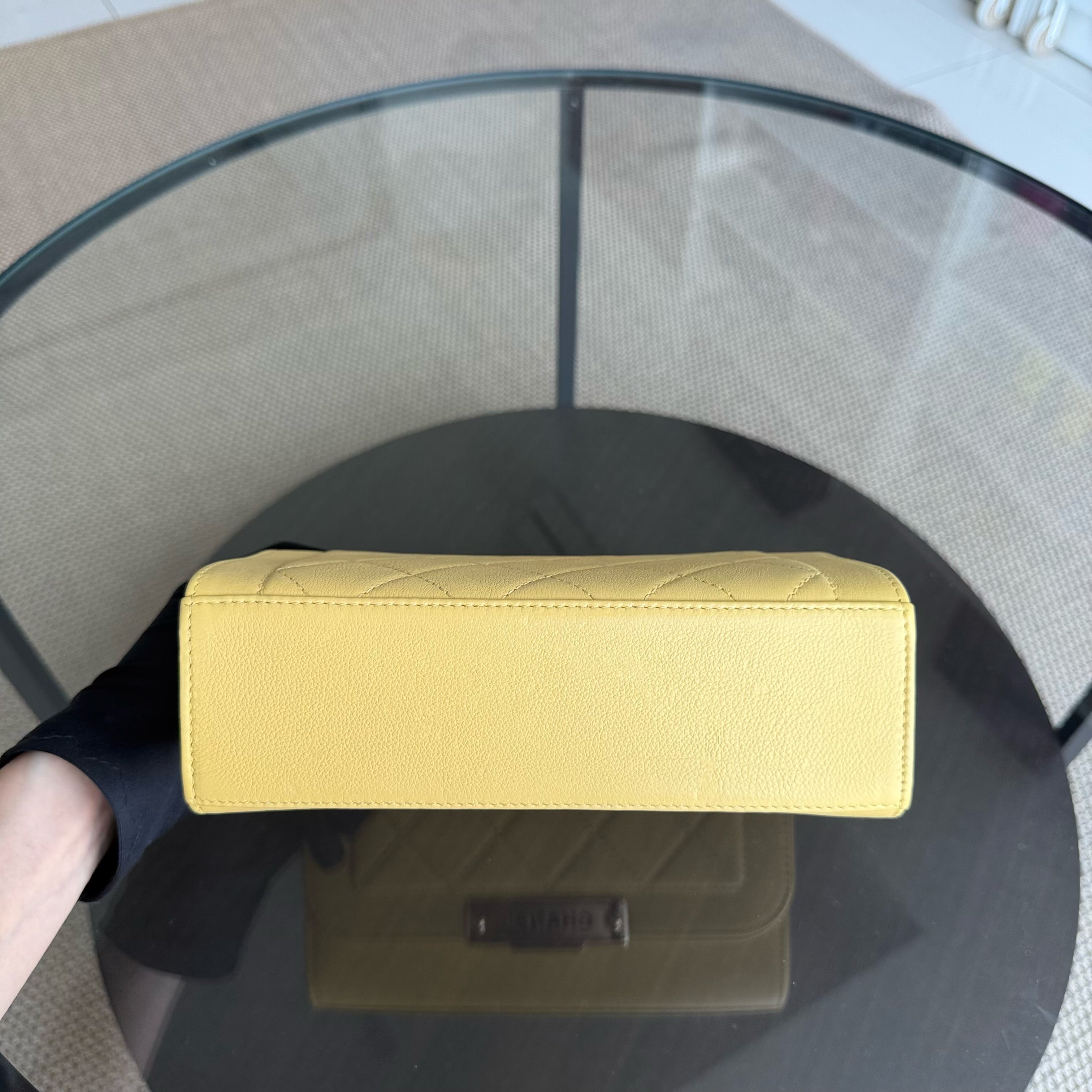 Chanel Label Click Small - Quilted Grained Calfskin Yellow Gold Hardware Series 23