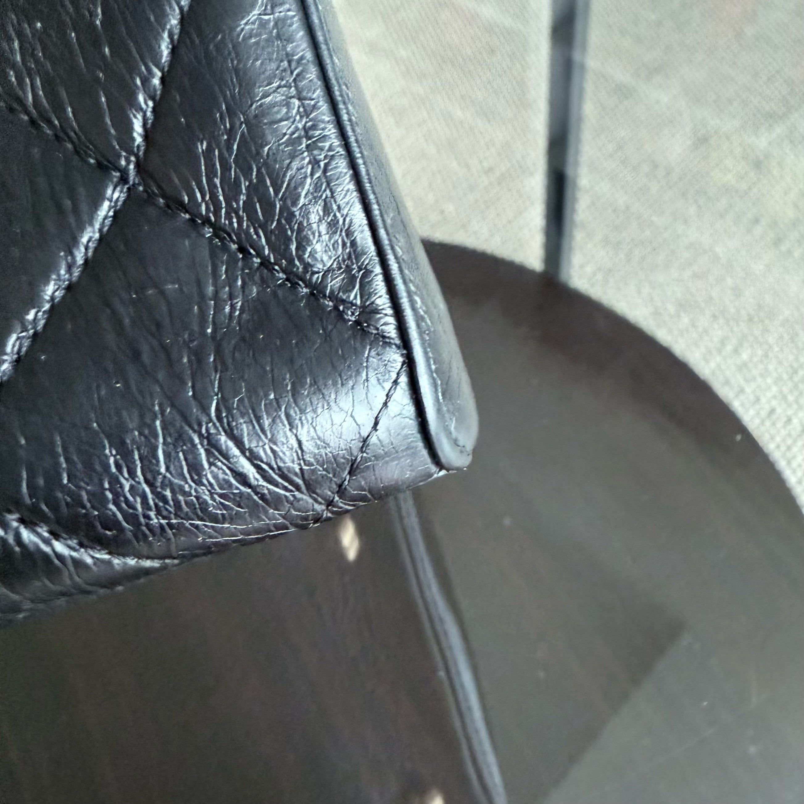 Chanel Shopping Tote - Calfskin Quilted Black Gold Hardware