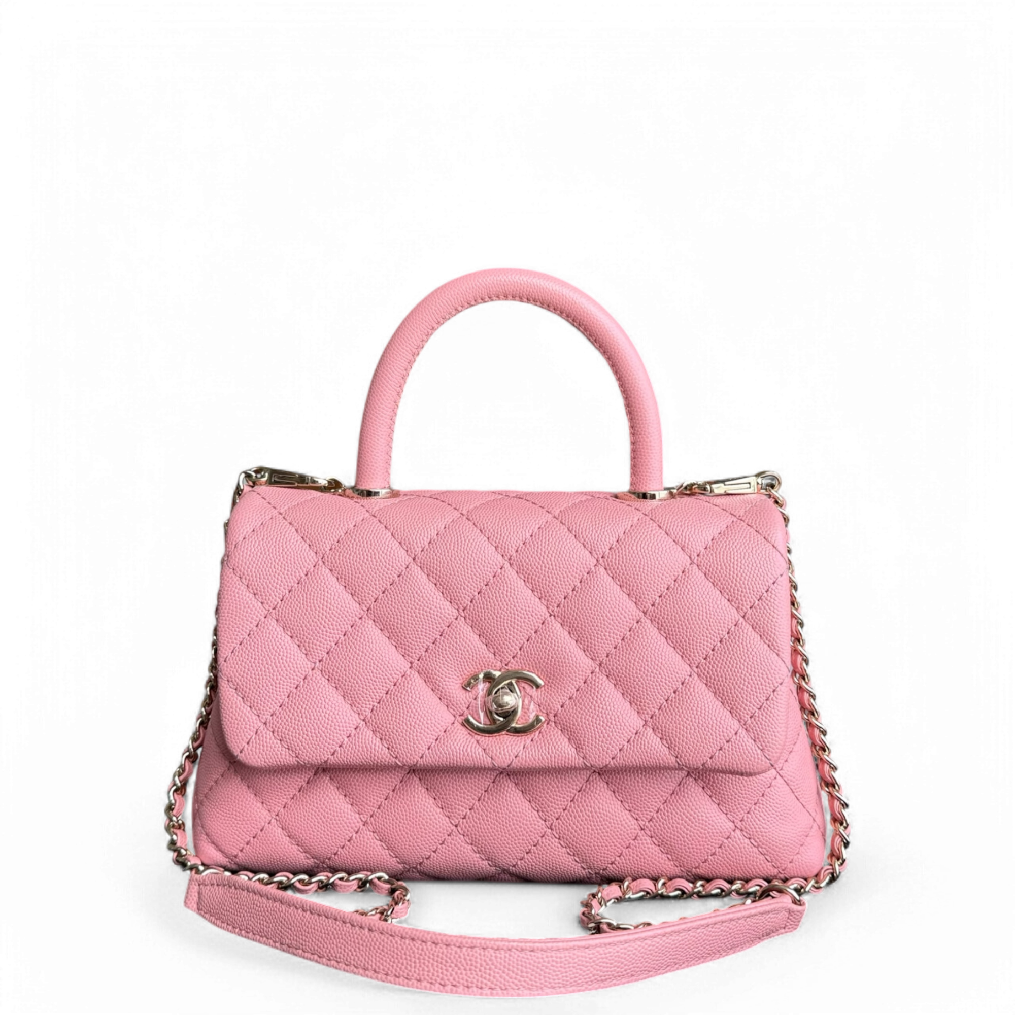 Chanel Coco Handle Small - Caviar Quilted Pink Gold Hardware Series 27