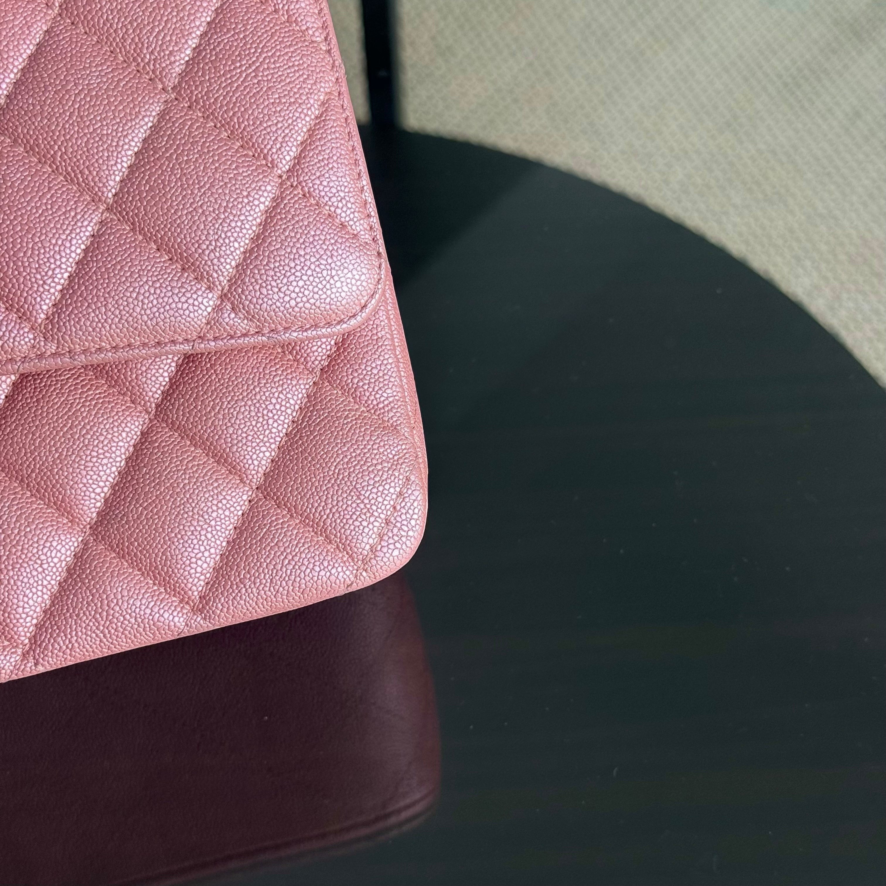 Chanel Classic Flap Medium - 25CM Quilted Caviar Light Pink Gold Hardware Series 27