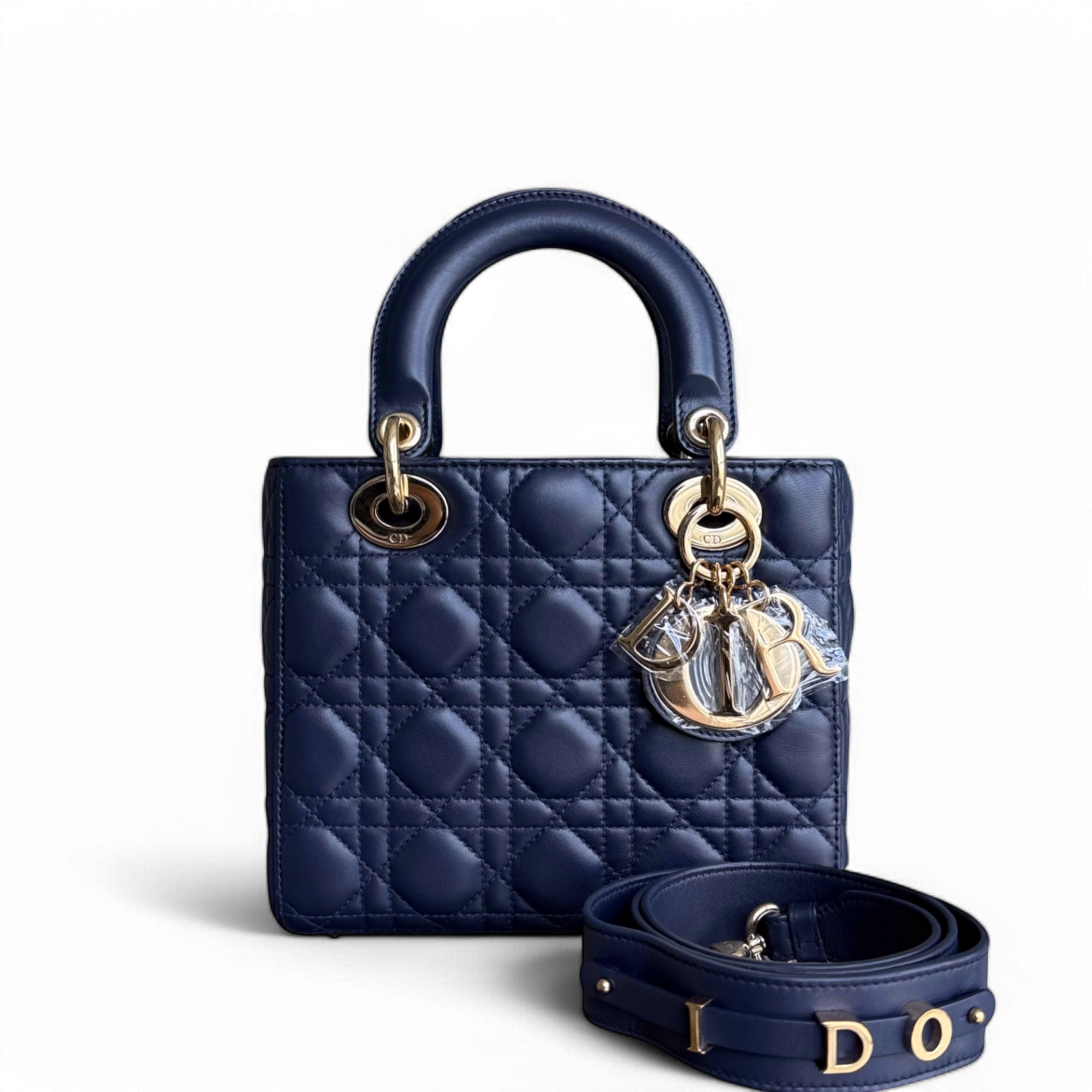 Dior Lady Small MyABC - Cannage Lambskin ABC Dark Navy Blue Gold Hardware