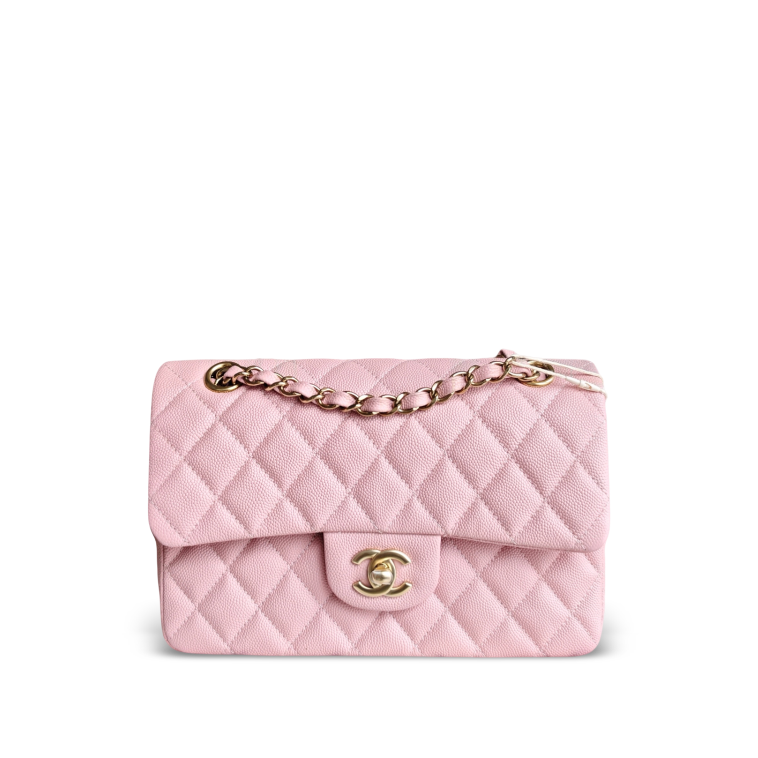 Chanel Classic Flap Medium - Caviar 25CM Quilted Light Pink Gold Hardware Microchip