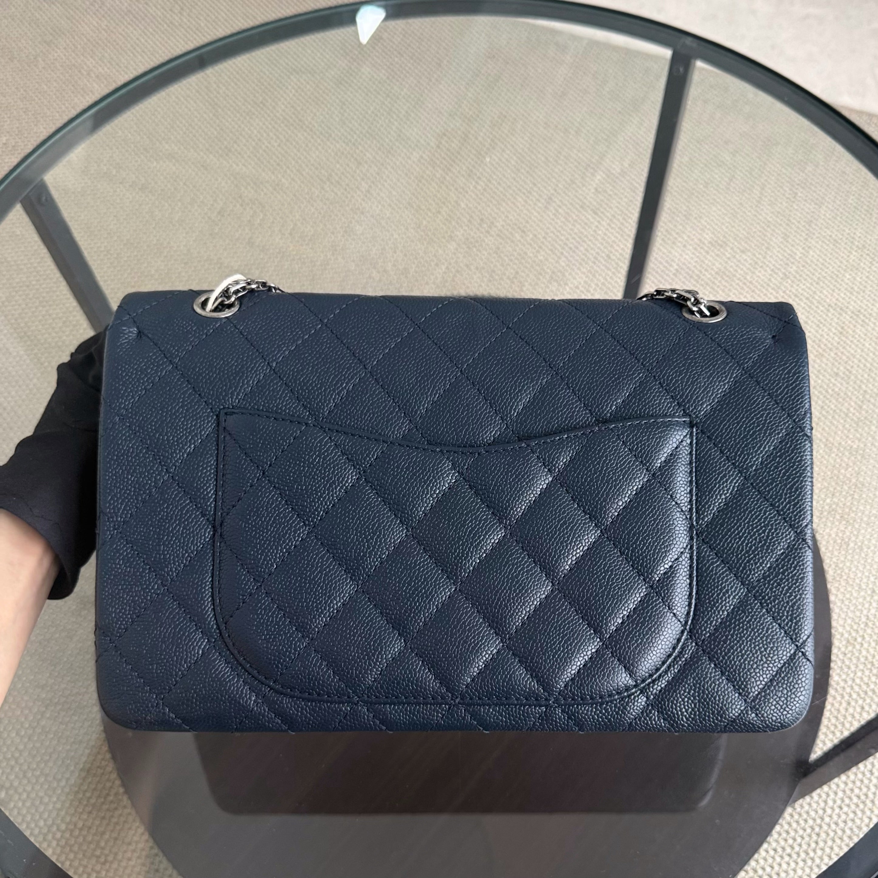 Chanel 2.55 Reissue 227 - Caviar Quilted Dark Blue Ruthenium Silver Hardware Series 19