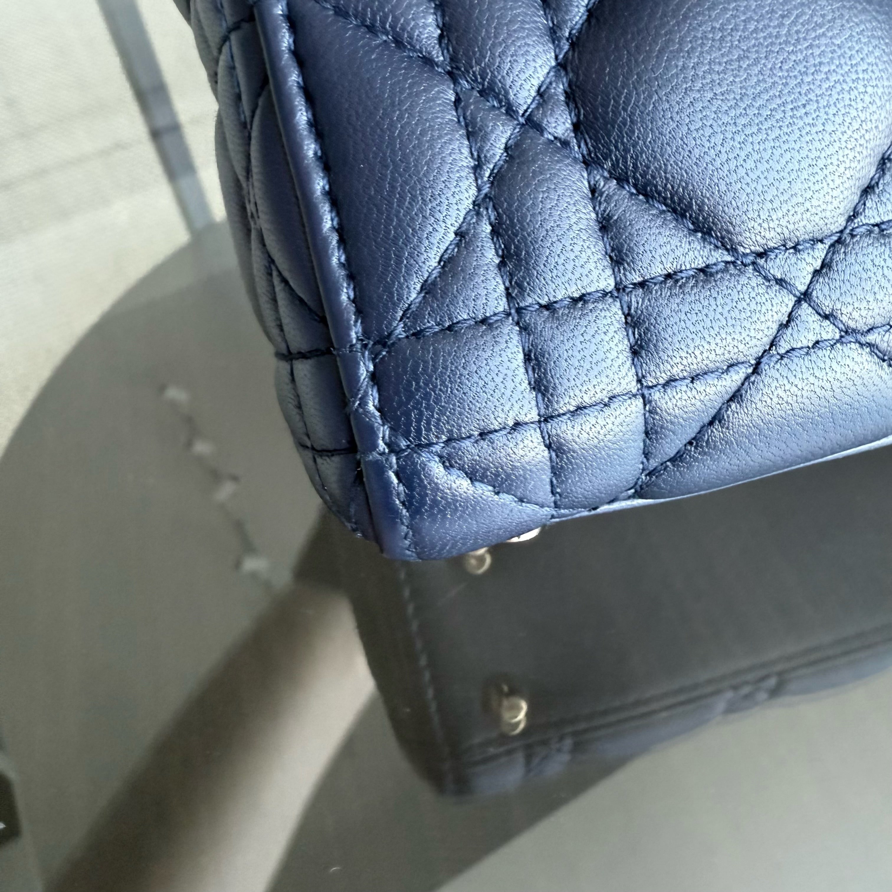 Dior Lady Mini - Cannage Lambskin Dark Blue Gold Hardware Chain Strap
