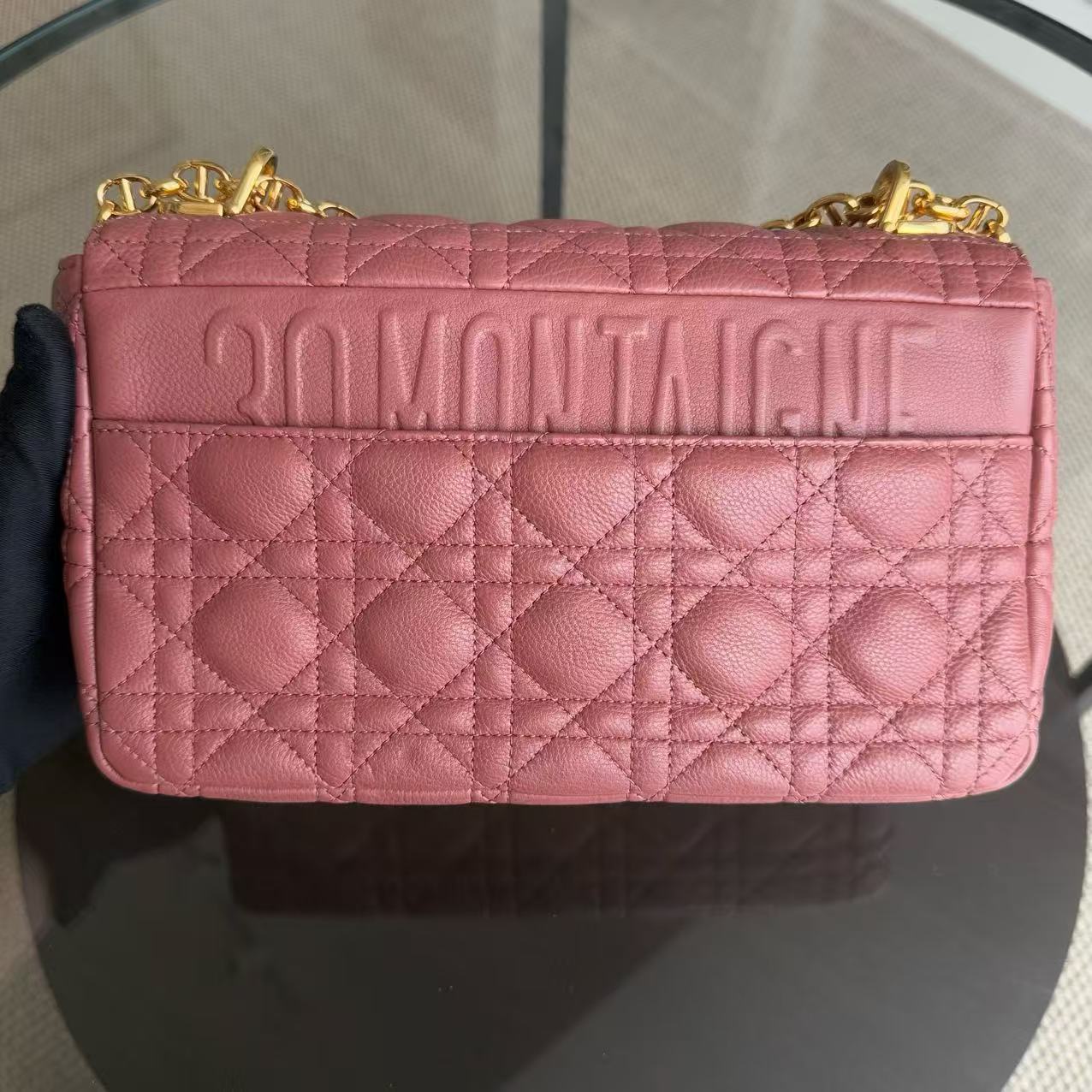 *Unused* Dior Caro - Medium Cannage Calfskin Pink Gold Hardware