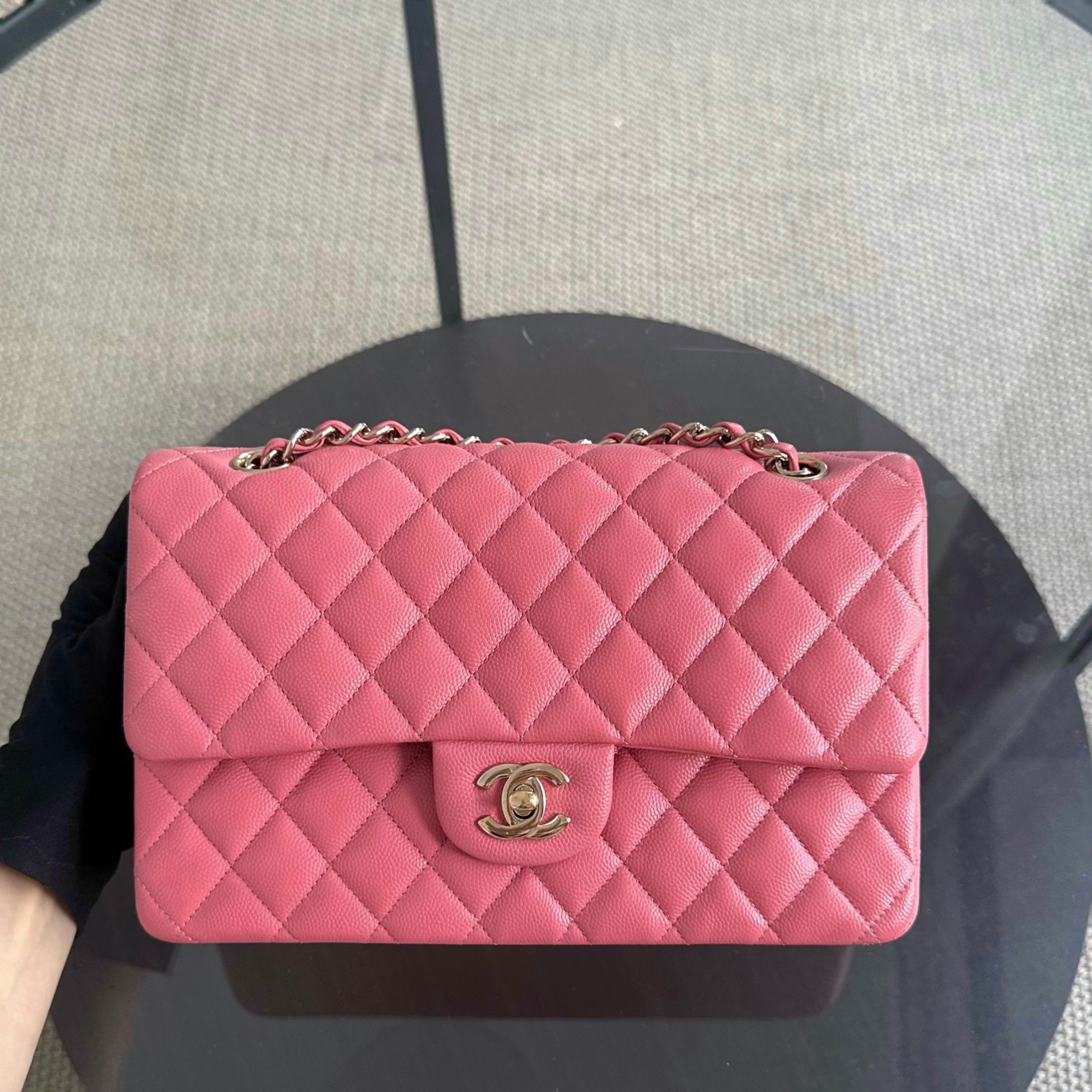 Chanel Classic Flap Medium - 25CM Quilted Caviar Barbie Pink Gold Hardware Series 28