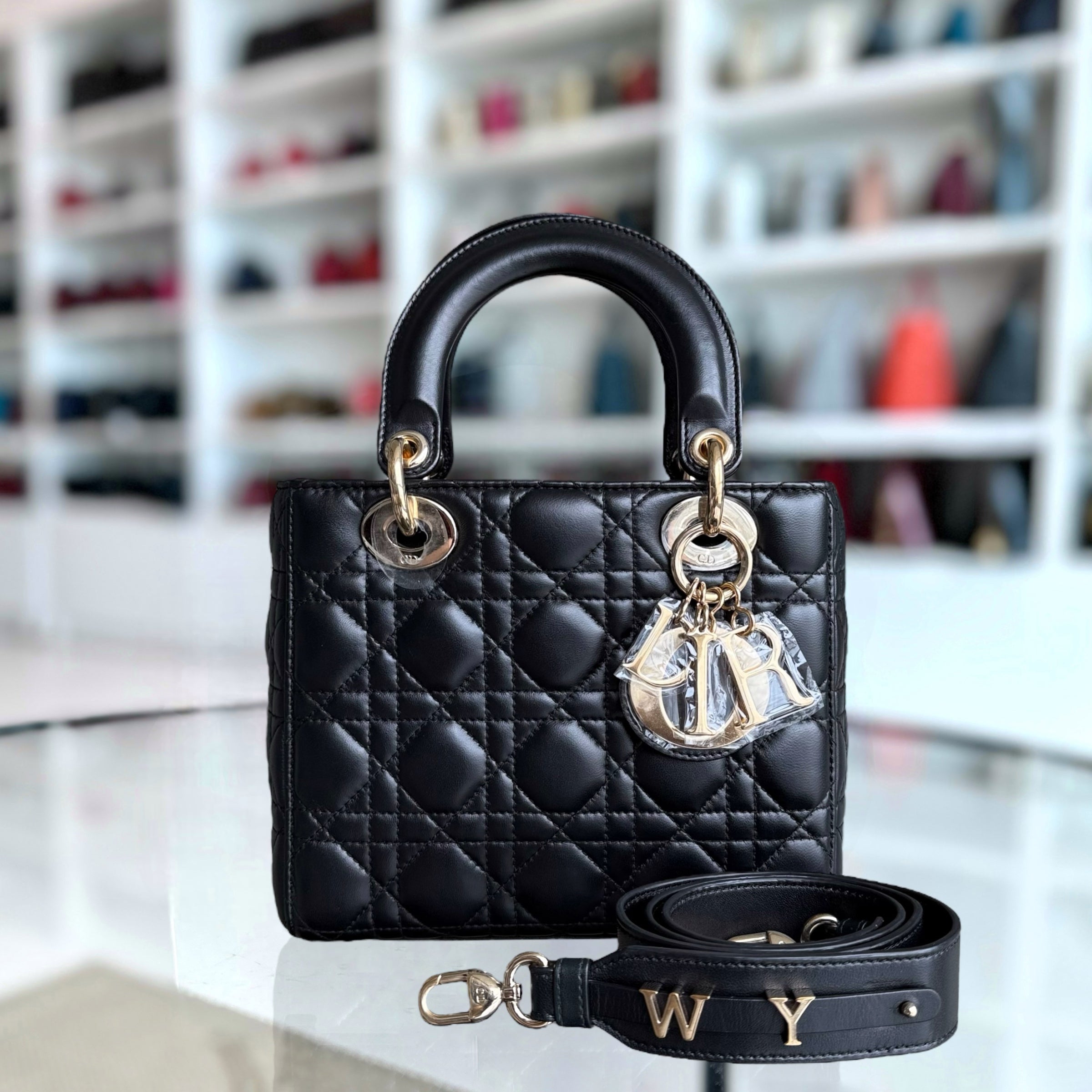 Dior Lady Small ABC - Cannage Lambskin MyABC Black Gold Hardware