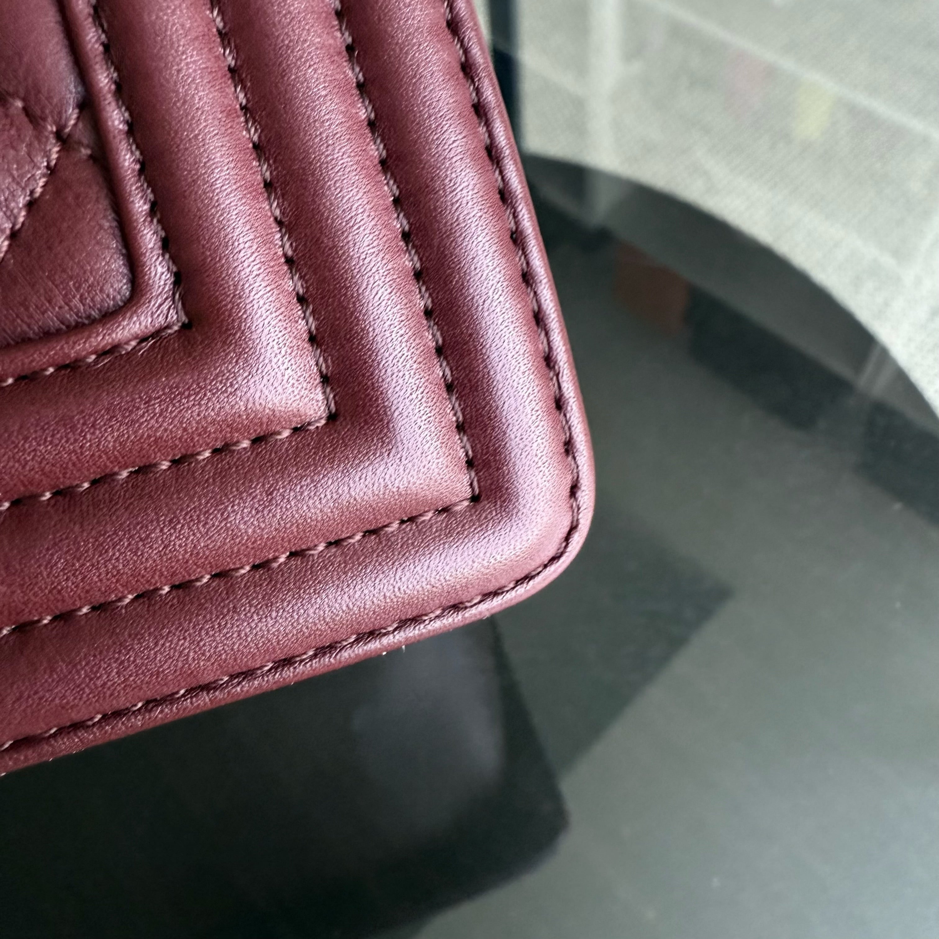 Chanel Boy Medium - 25CM Quilted Calfskin Burgundy Red Gold Hardware Series 23