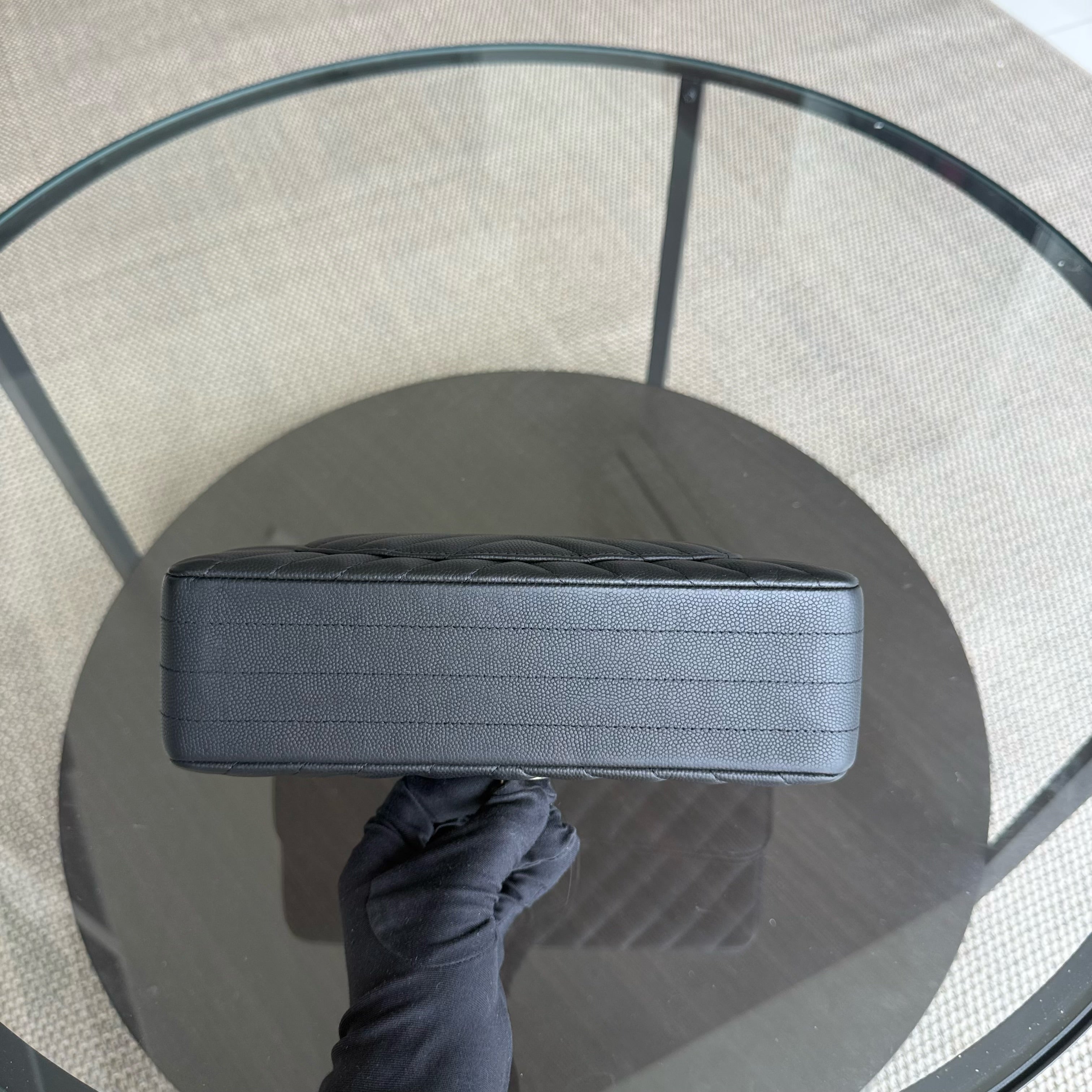 Chanel Classic Flap Small - Caviar 23CM Chevron Black Gold Hardware Series 27