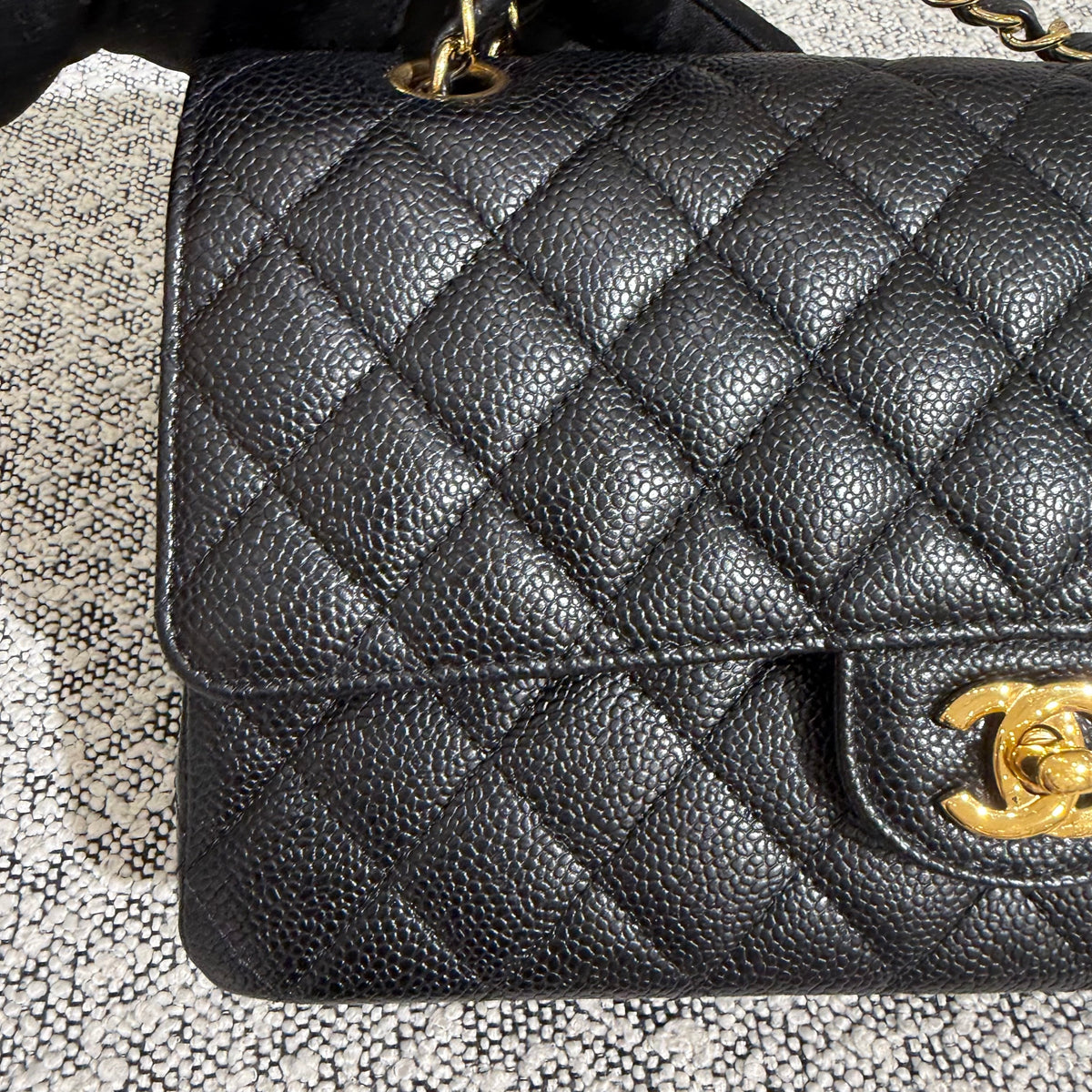 Chanel Classic Flap Medium - 25CM Quilted Caviar Black Gold Hardware