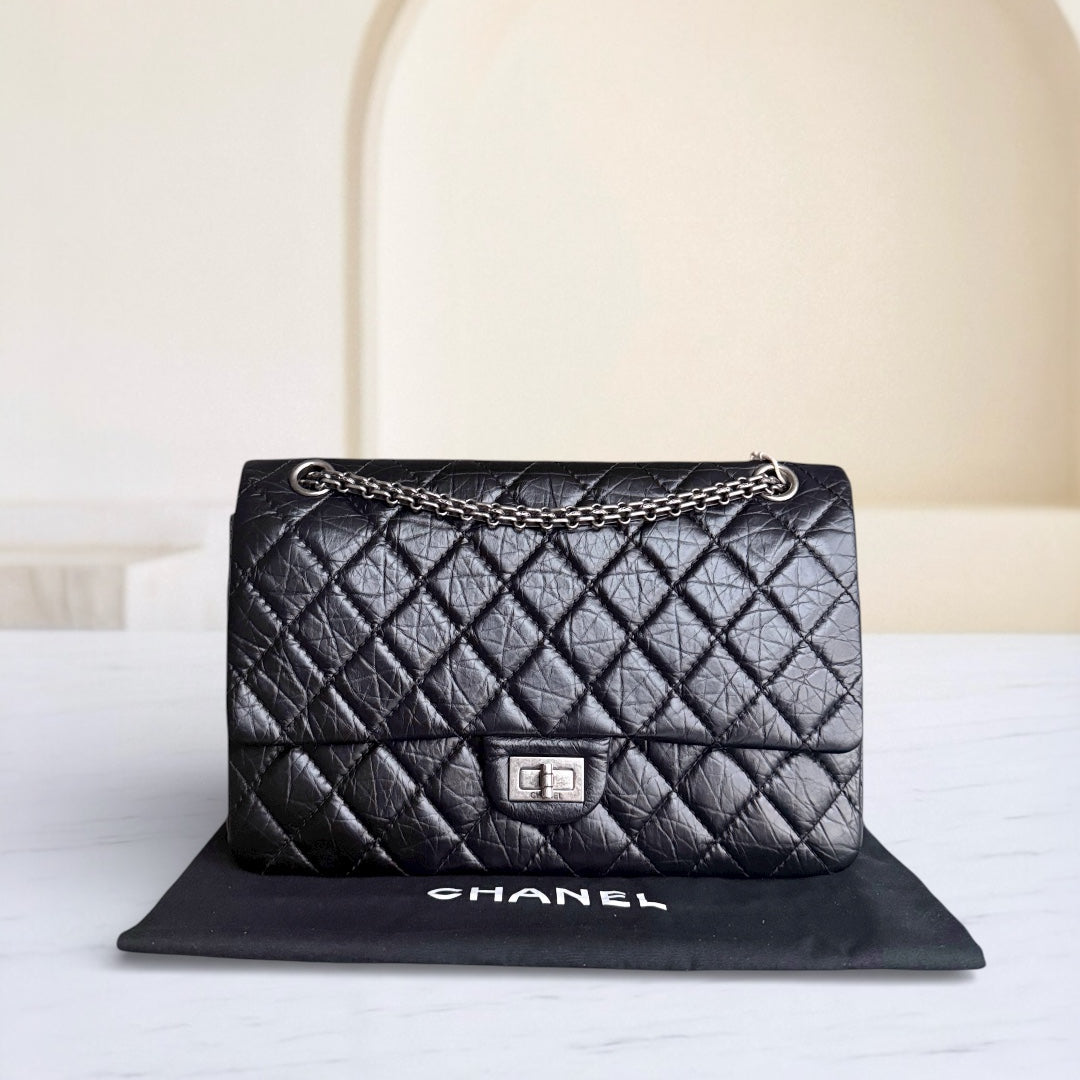 Chanel 2.55 Reissue 226 - Quilted Aged Calfskin Black Gold Hardware Series 19