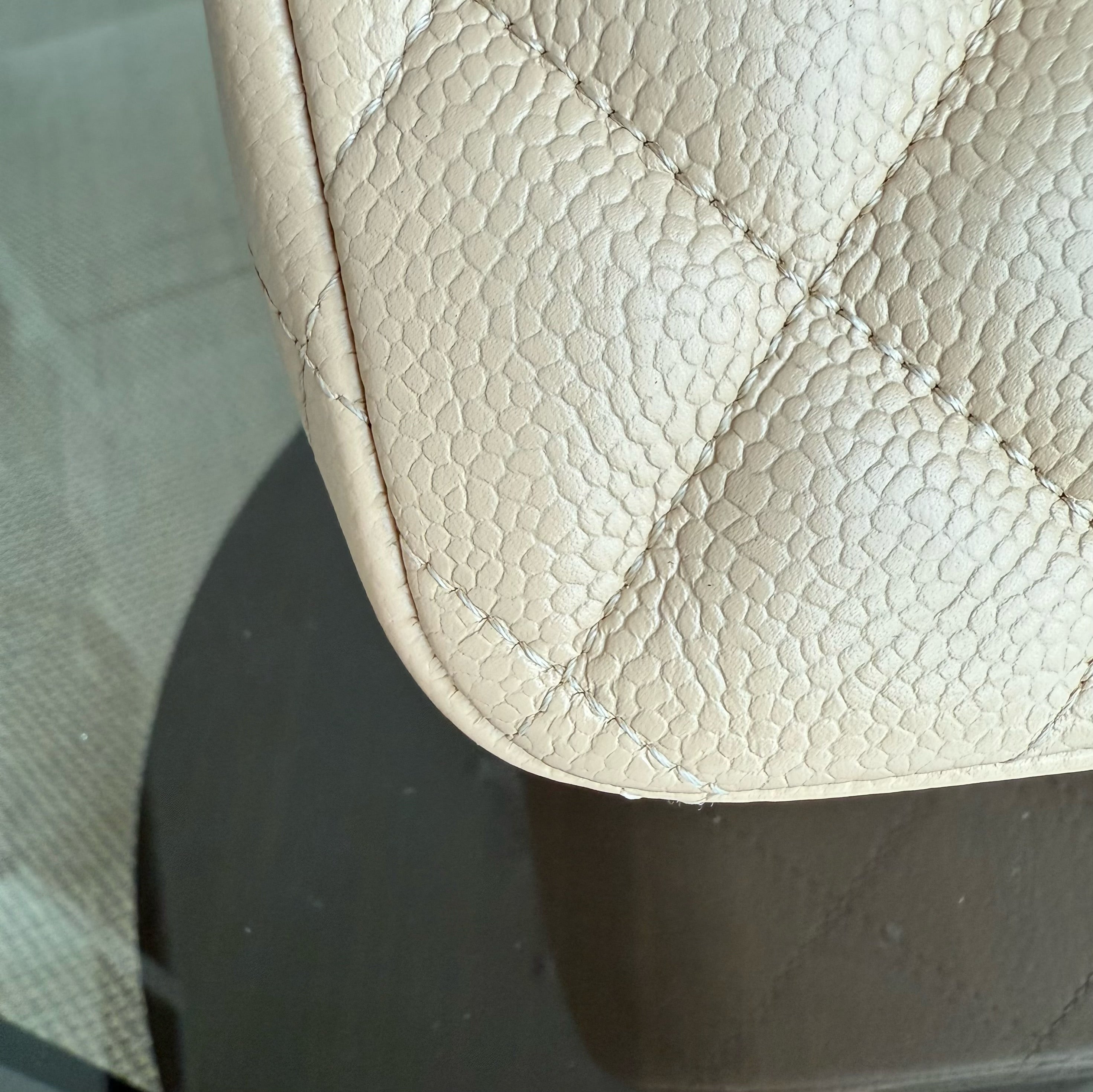 Chanel Classic Flap Jumbo - Caviar Quilted Double Flap Light Beige Gold Hardware