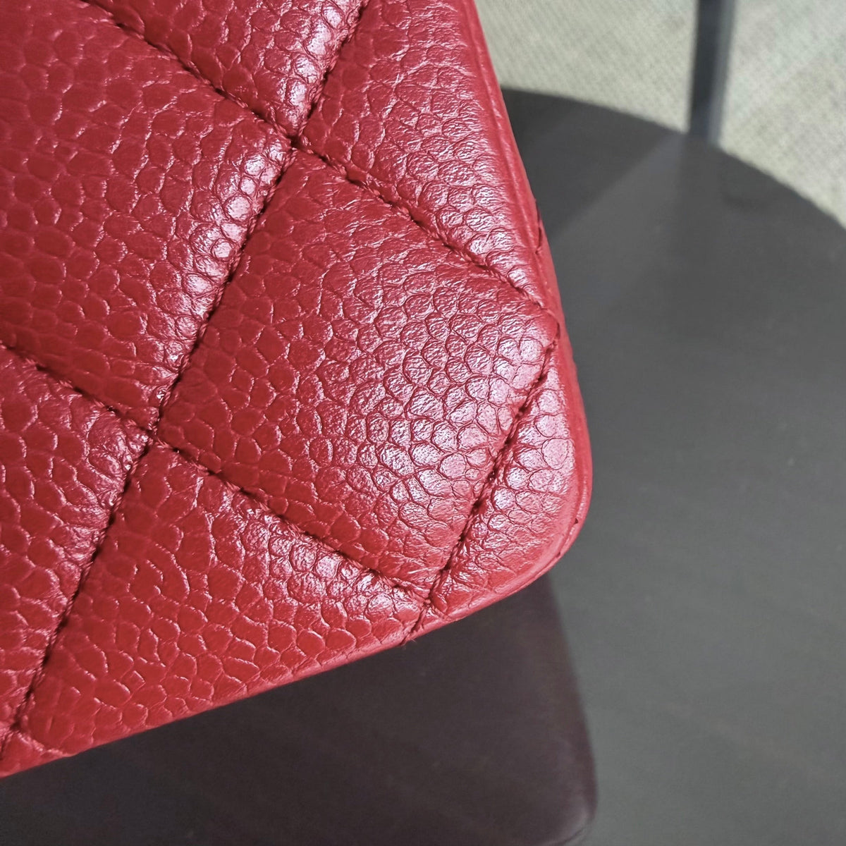 Chanel Classic Flap Medium - 25CM Quilted Caviar Dark Red Silver Hardware Series 14