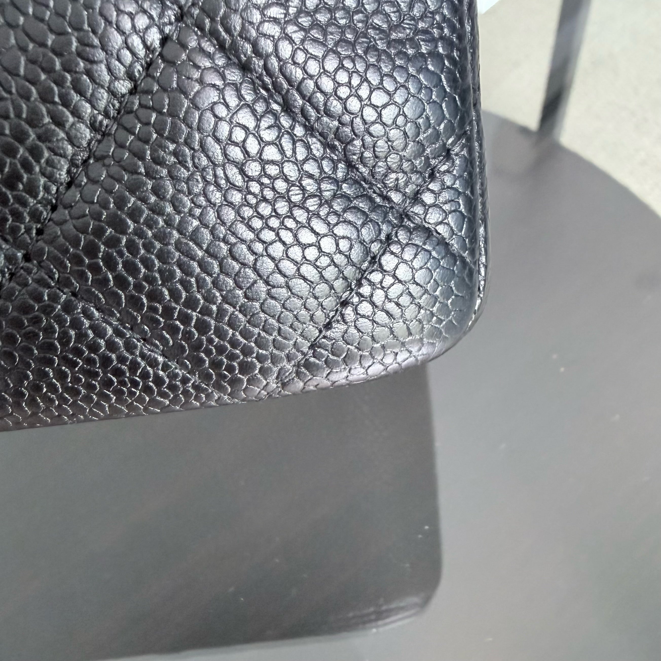 Chanel Classic Flap Jumbo - Caviar 30CM Single Flap Quilted Black 24K Gold Hardware Series 12
