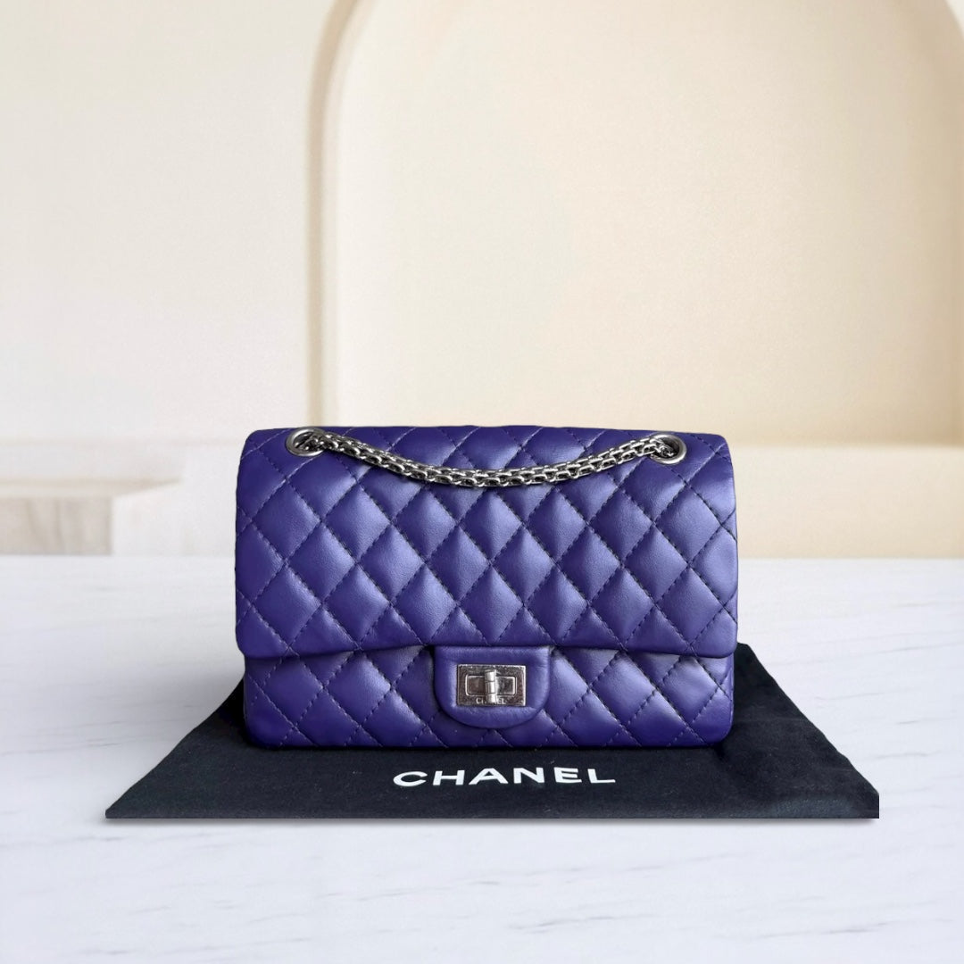 Chanel 2.55 Reissue 225 Small - 24CM Quilted Lambskin Dark Purple Series 14