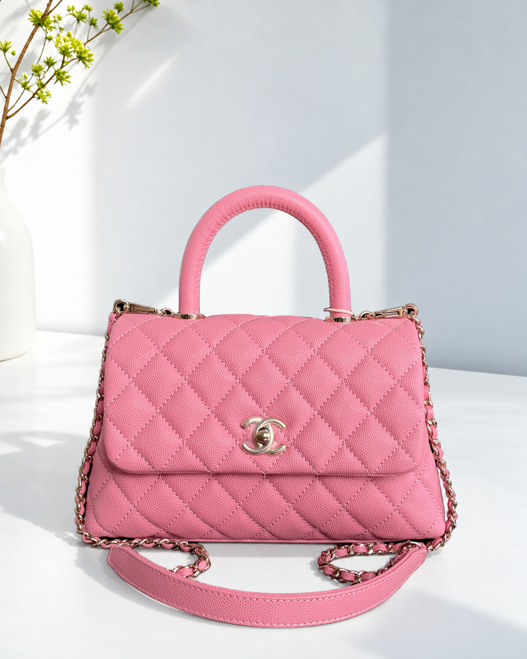 Chanel Coco Handle Small - Caviar Quilted Pink Gold Hardware Series 30