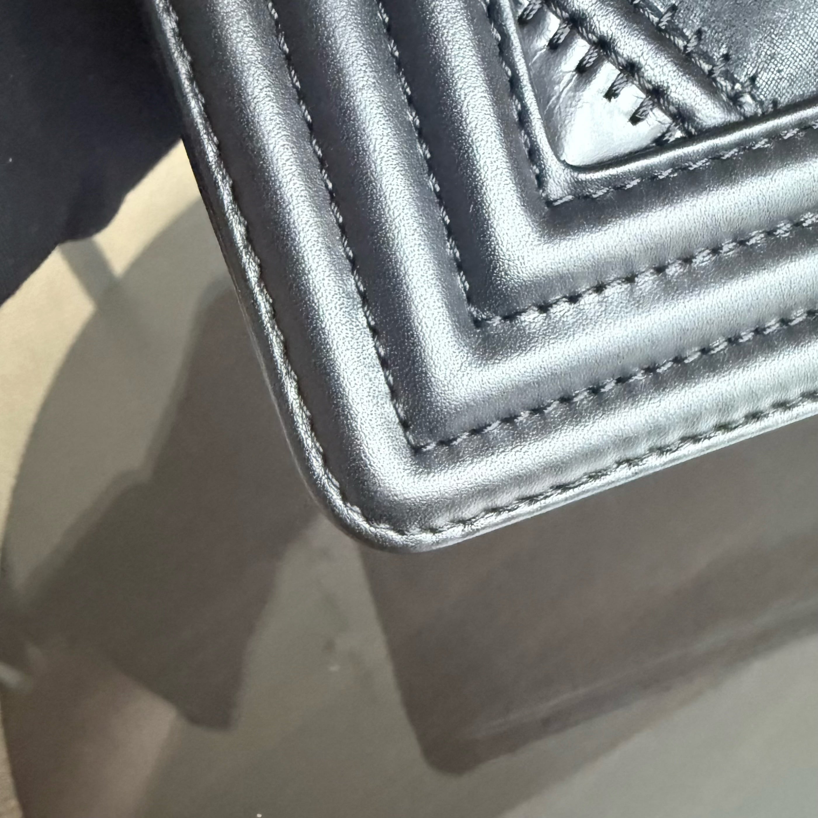 Chanel Boy Medium - 25CM Quilted Calfskin Black Gold Hardware Series 22