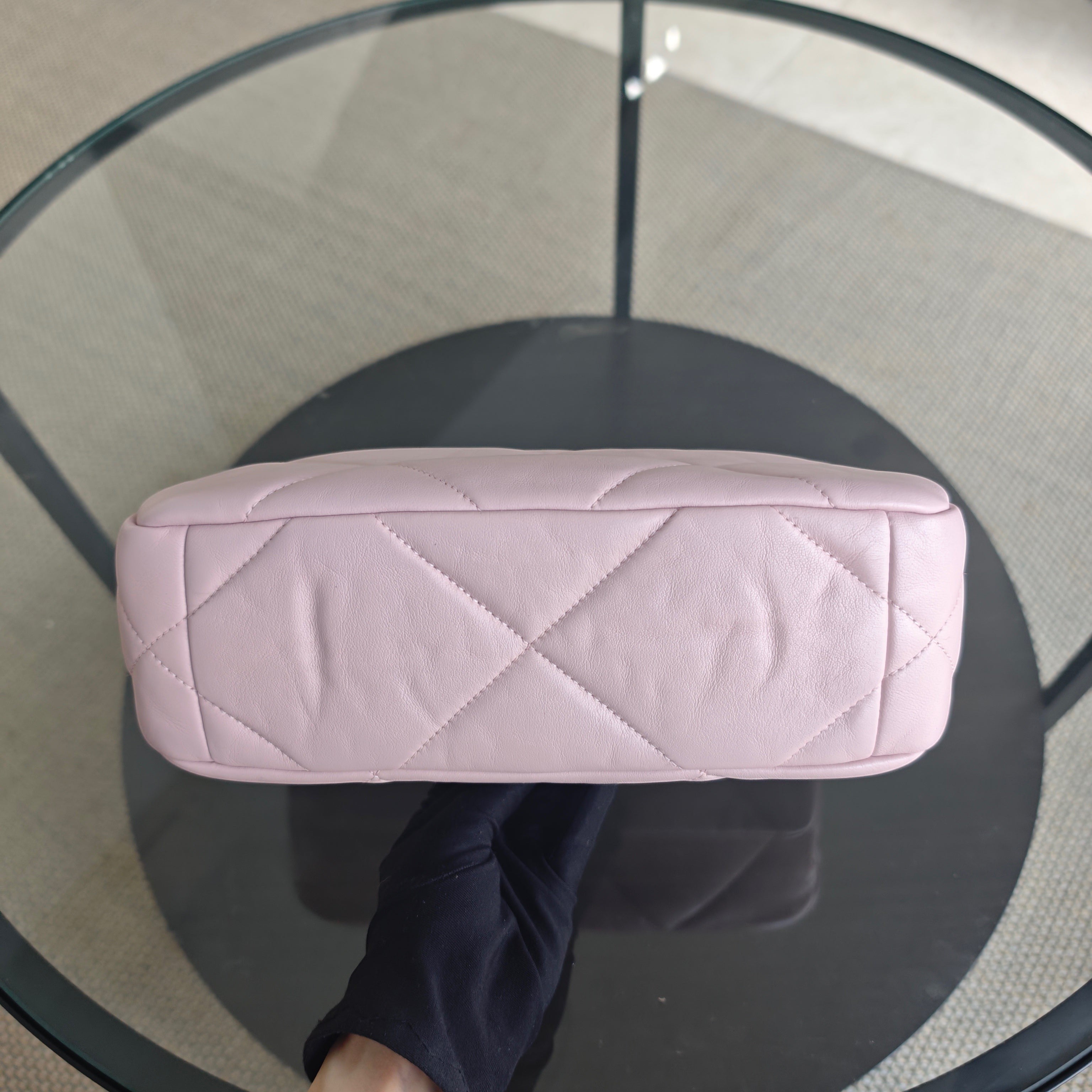 Chanel Small 19 Bag C19 Quilted Light Pink Two Tone Golden Hardware Series 31
