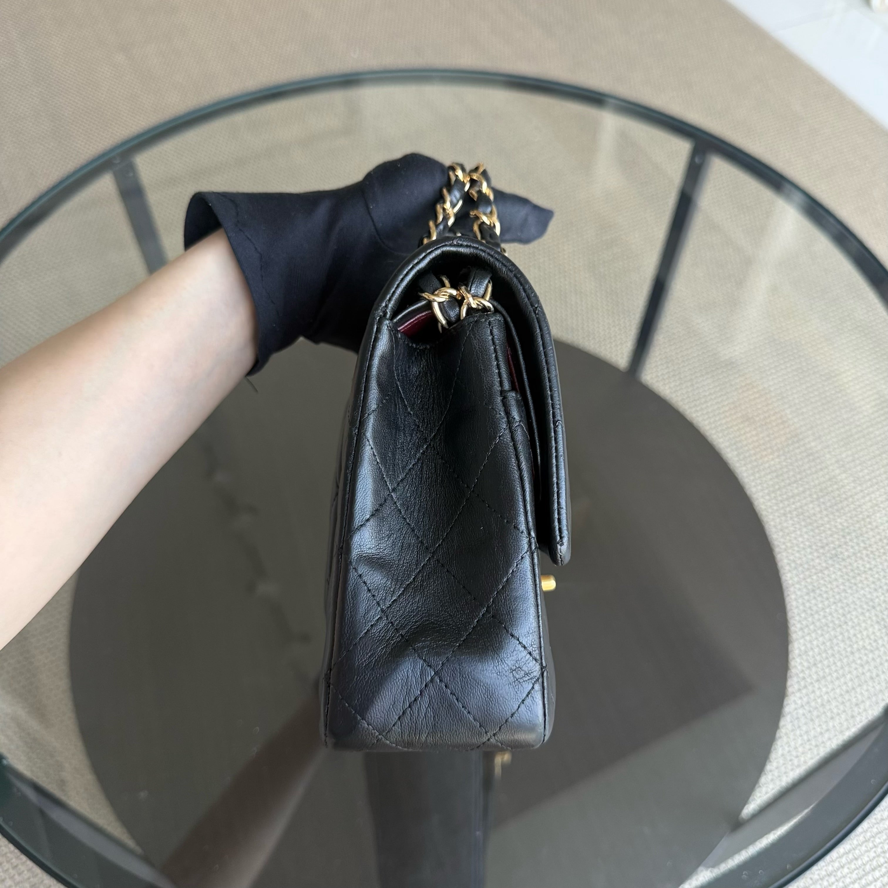 Chanel Classic Flap Medium - 25CM Quilted Lambskin Black Gold Hardware Sereis 13