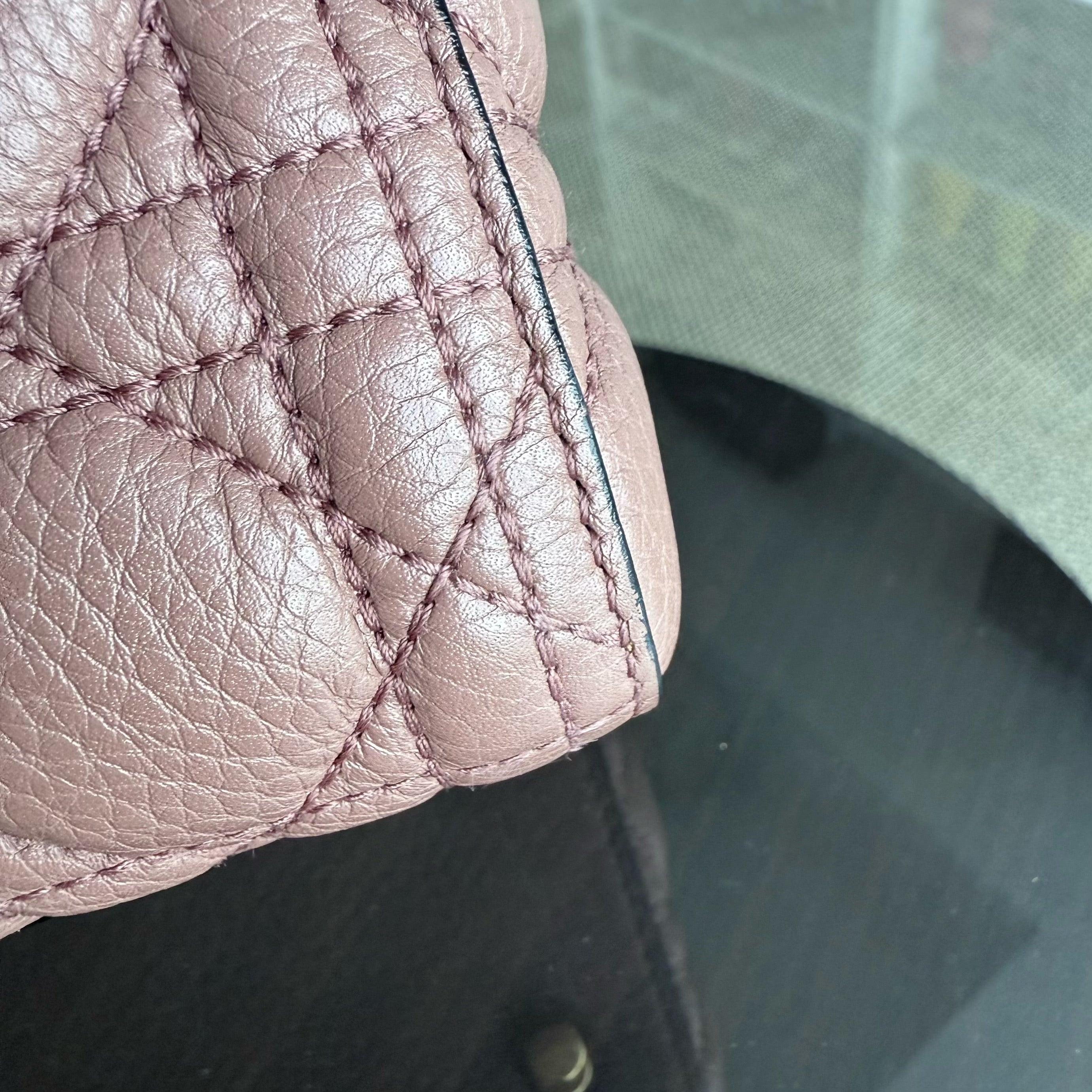 DIor Lady Large - Cannage Grained Calfskin Blush Gold Hardware NO STRAP