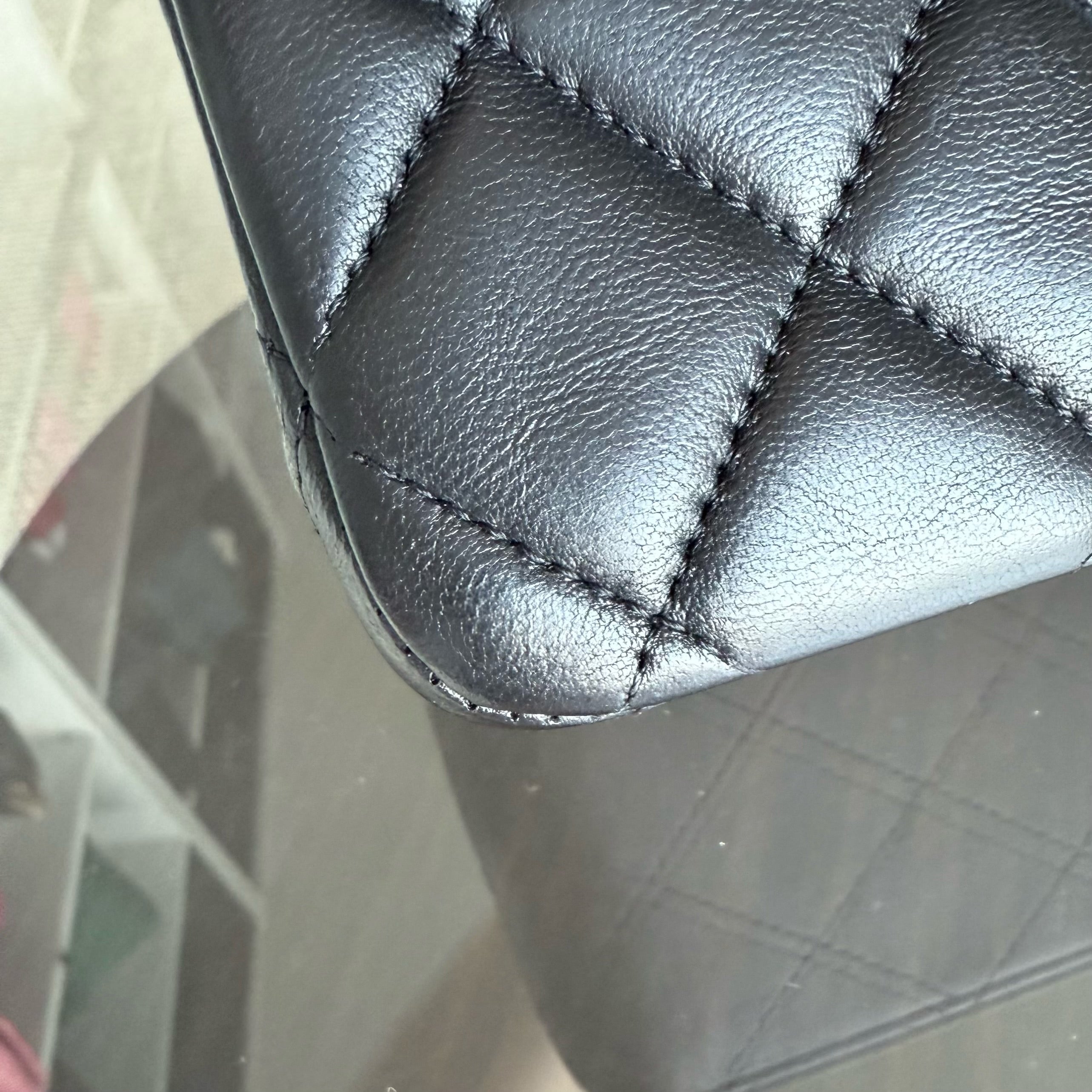 Chanel Classic Flap Medium - 25CM Quilted Lambskin Black Gold Hardware Series 23