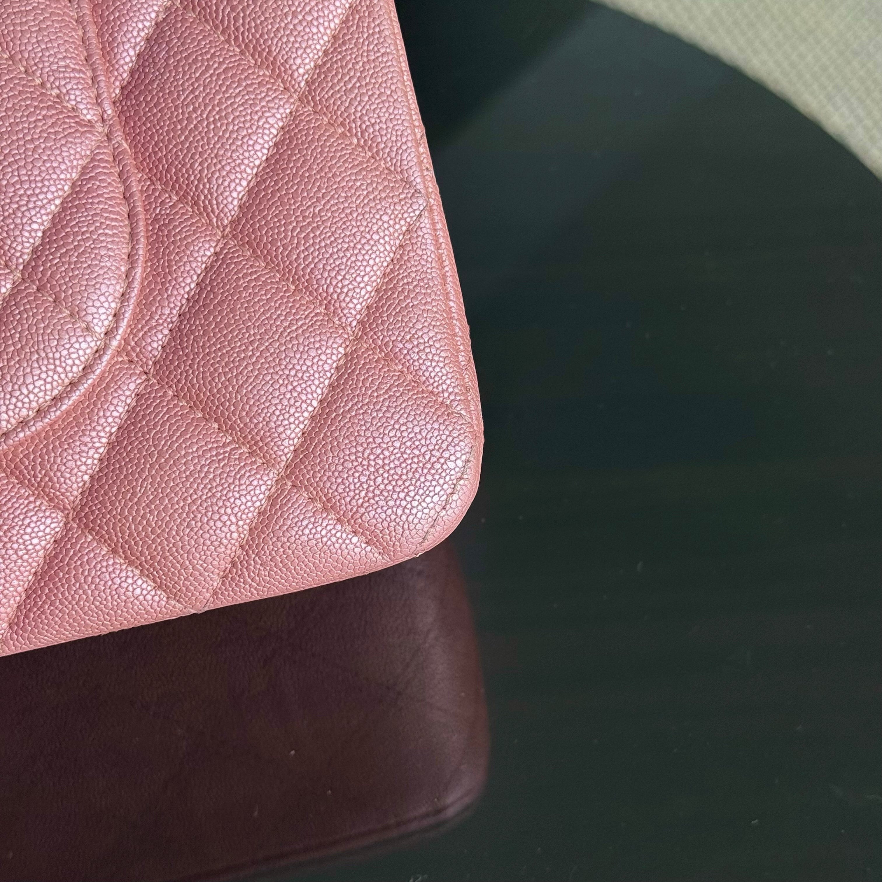 Chanel Classic Flap Medium - 25CM Quilted Caviar Light Pink Gold Hardware Series 27