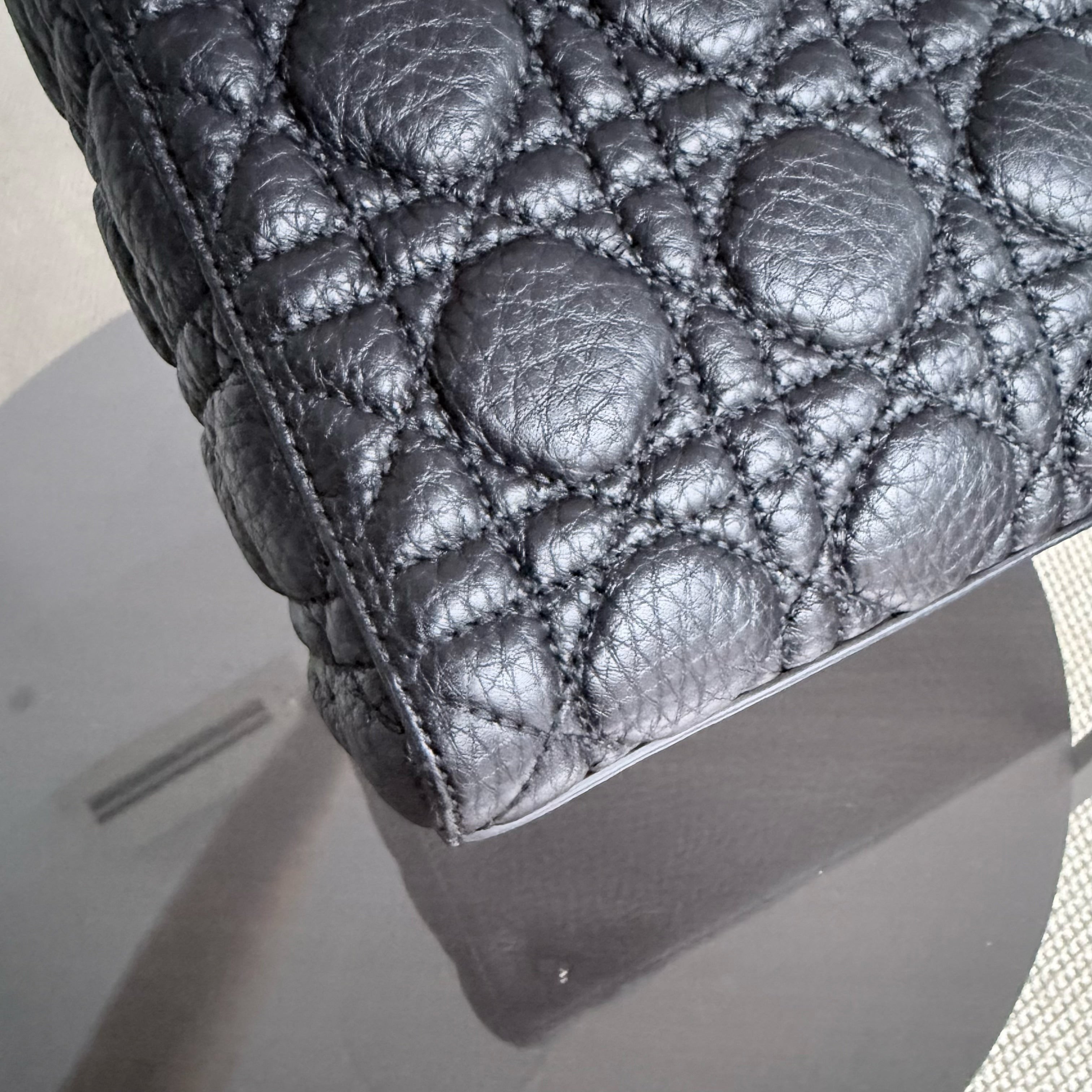 Dior Lady Medium Flap - Cannage Calfskin Black Gold Hardware No Strap