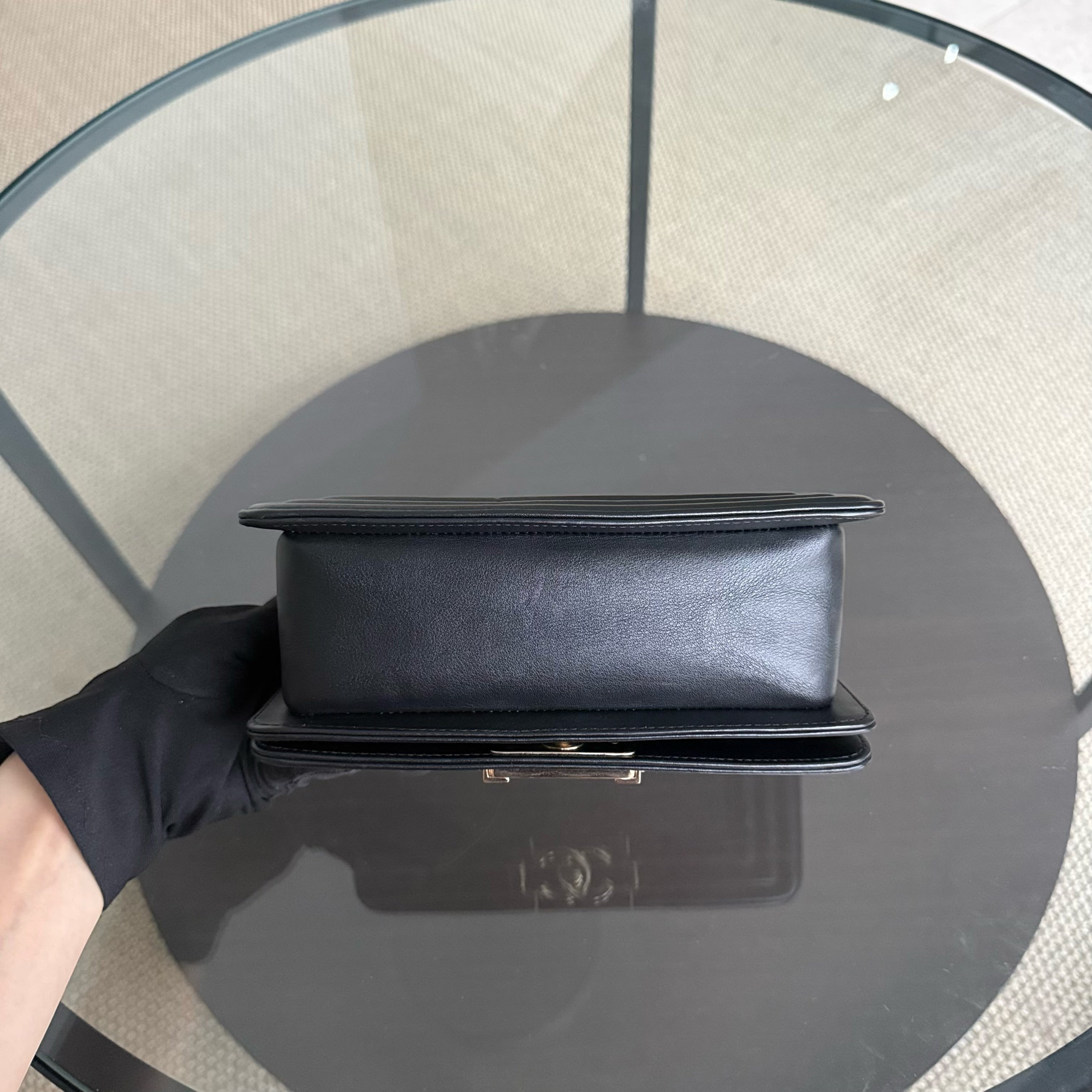 Chanel Boy Small - 20CM Stingray Black Gold Hardware Series 27