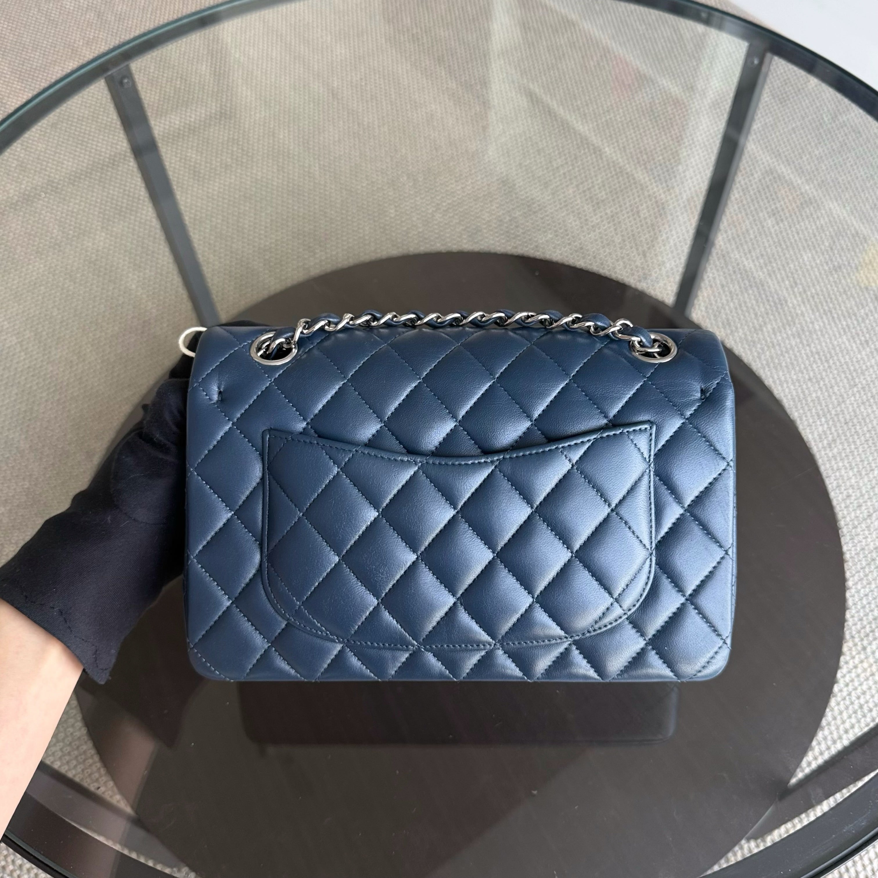 Chanel Classic Flap Small - Lambskin 23CM Dark Blue Silver Hardware Series 26