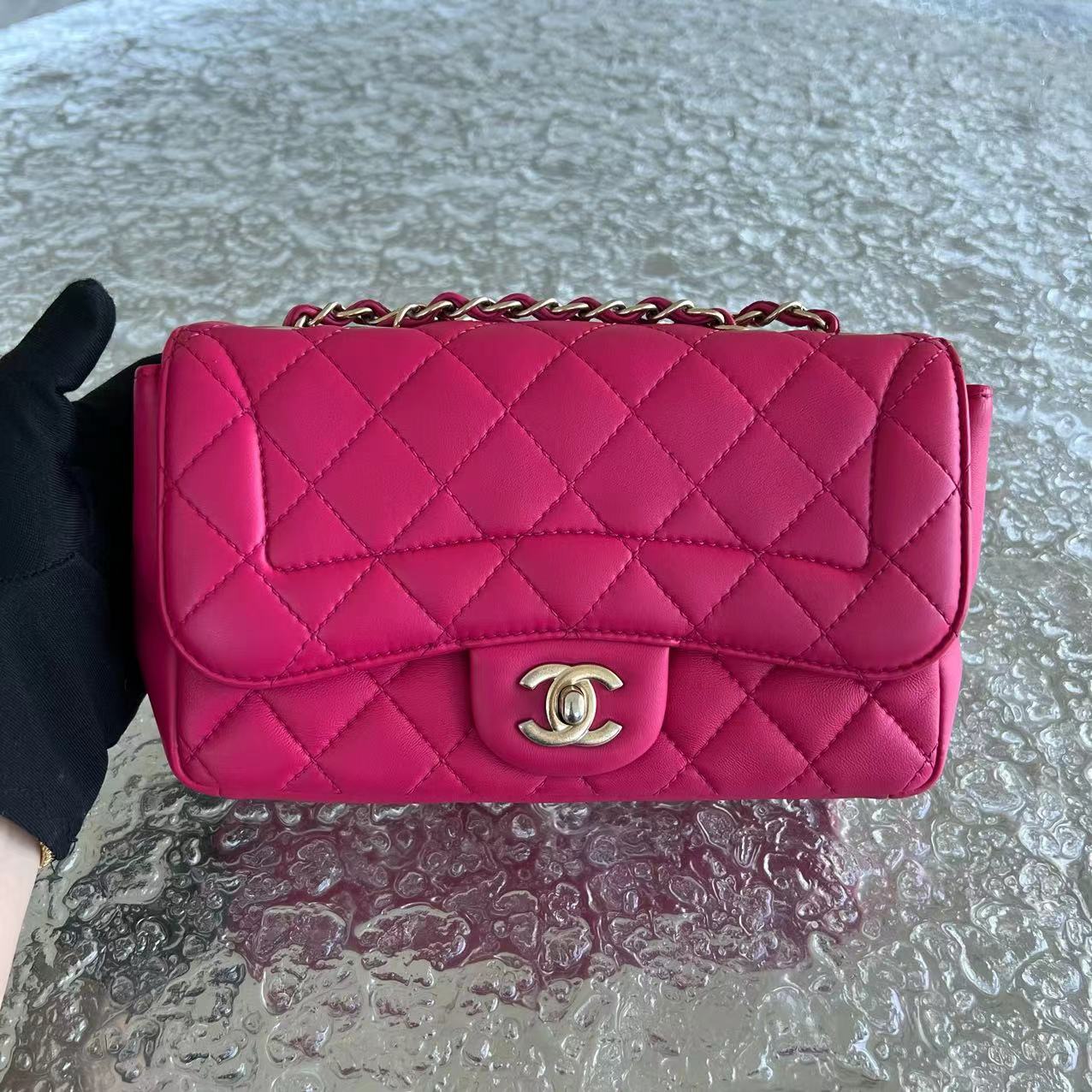 Chanel Mademoiselle Chic Seasonal Flap Mini Quilted Lambskin Hot Pink GHW No 21
