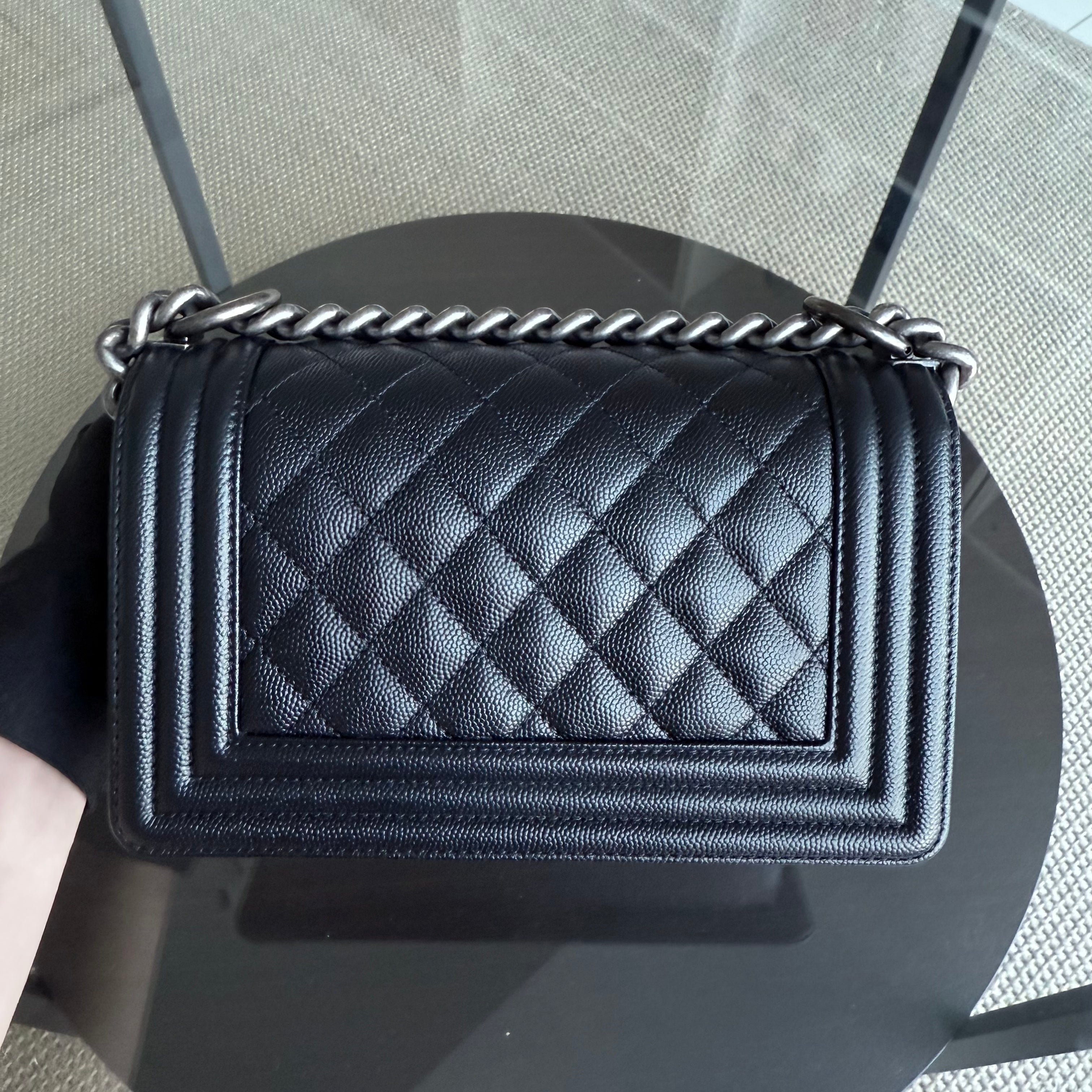 Chanel Boy Small - Caviar Quilted 20CM Black Ruthenium Silver Hardware Series 27