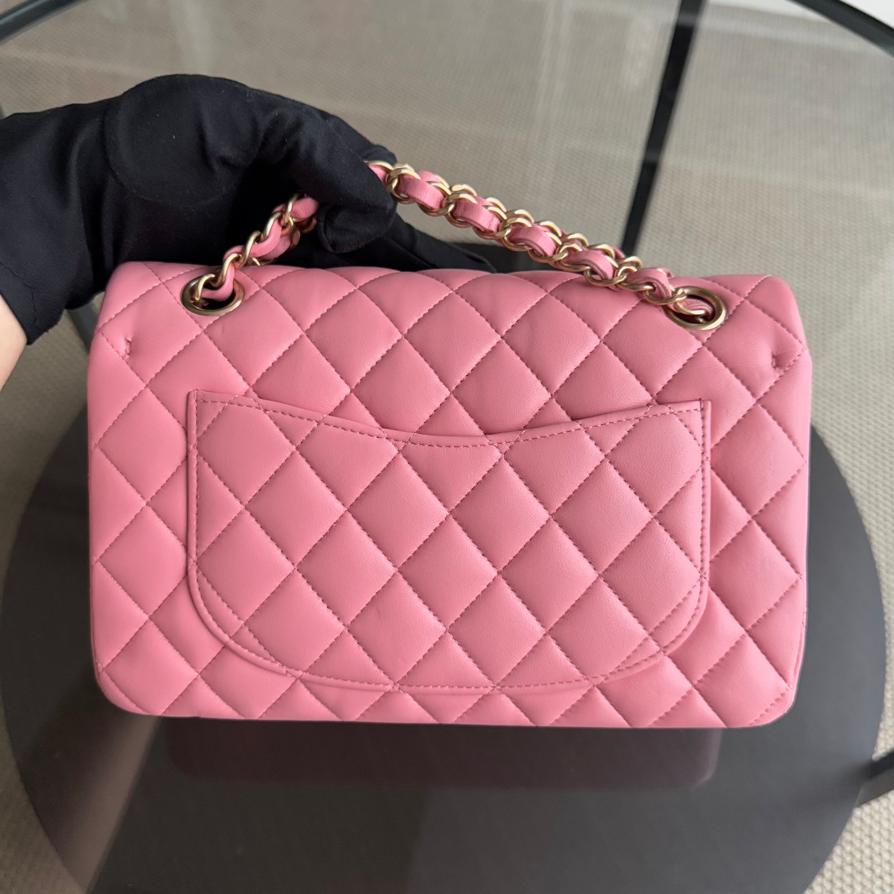 Chanel Classic Flap Small - 23CM Quilted Lambskin Light Sakura Pink Gold Hardware Series 27