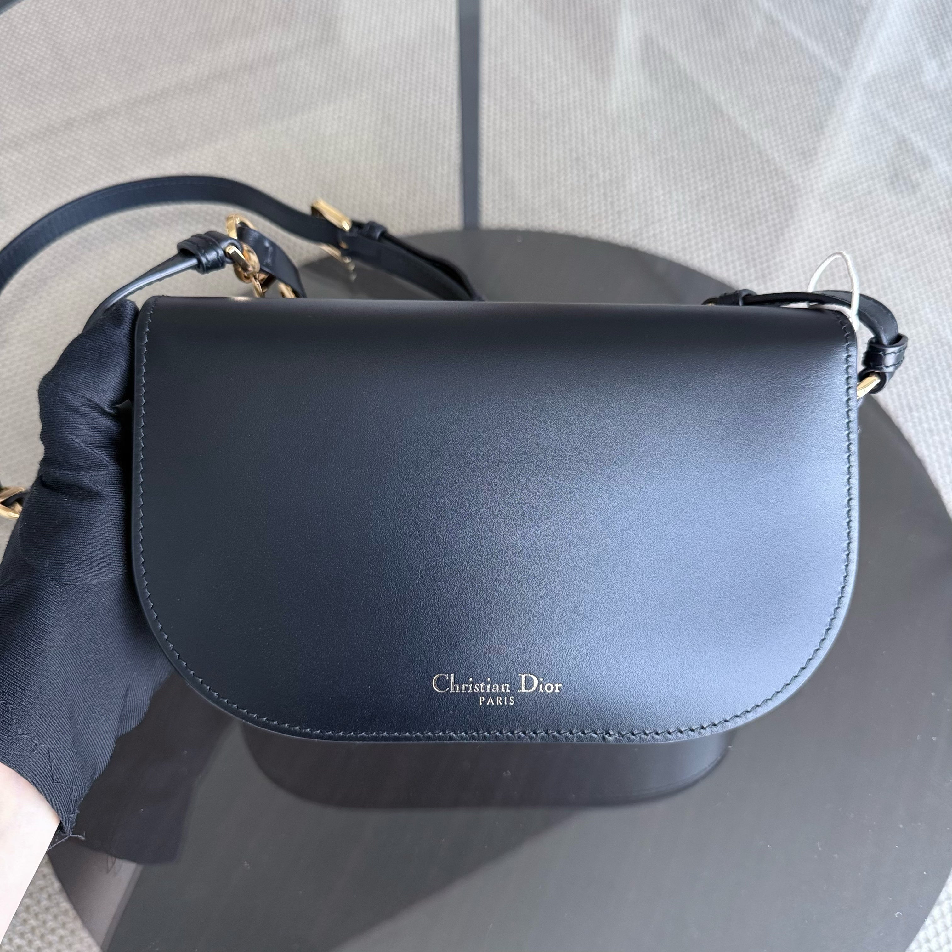 Dior CD Signature Bag - Black Calfskin Gold Hardware