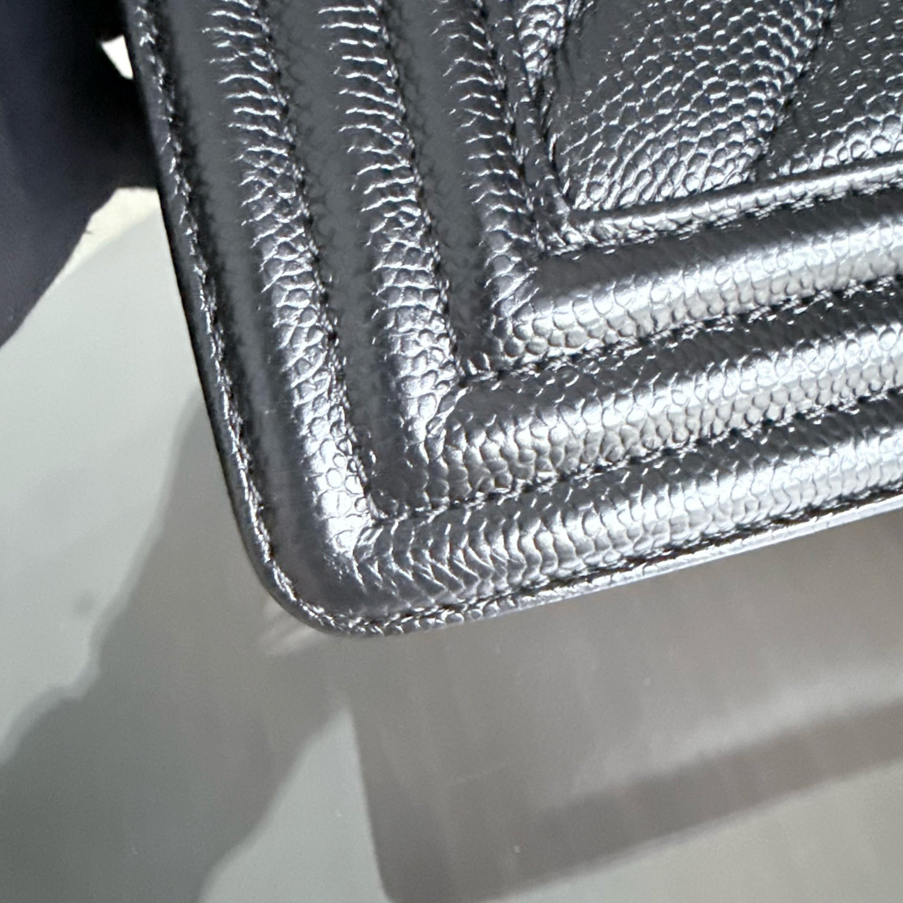 Chanel Boy Medium - Caviar 25CM Chevron Black Gold Hardware Series 24