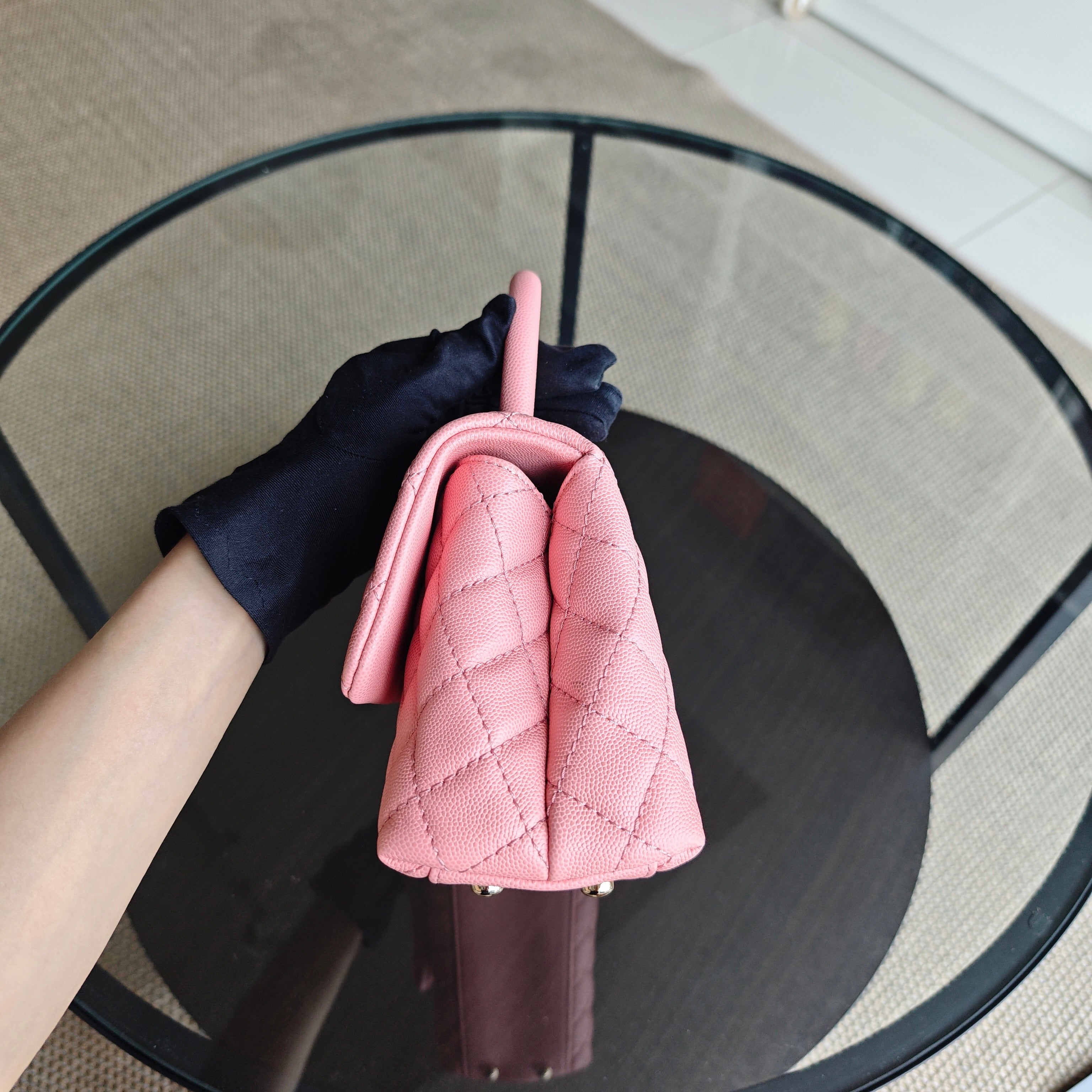 Chanel Coco Handle Small - Caviar Quilted Pink Gold Hardware Series 27