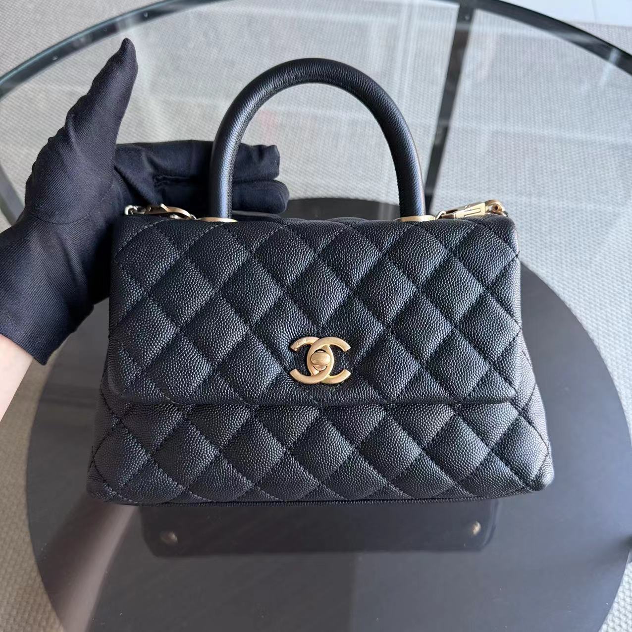 Chanel Coco Handle Small - Caviar Quilted Black Gold Hardware Series 25