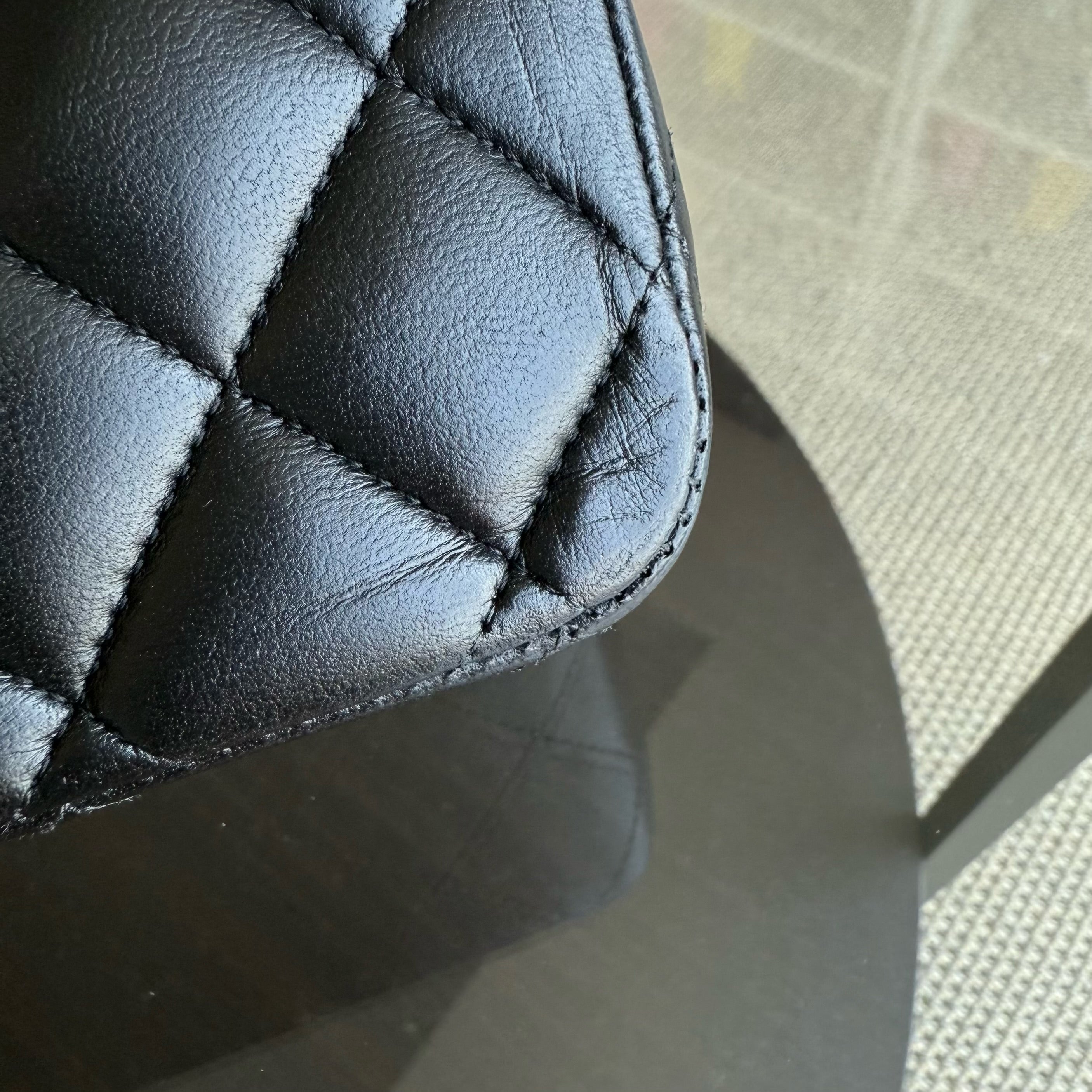 Chanel Classic Flap Medium - 25CM Quilted Lambskin Black Gold Hardware Sereis 24