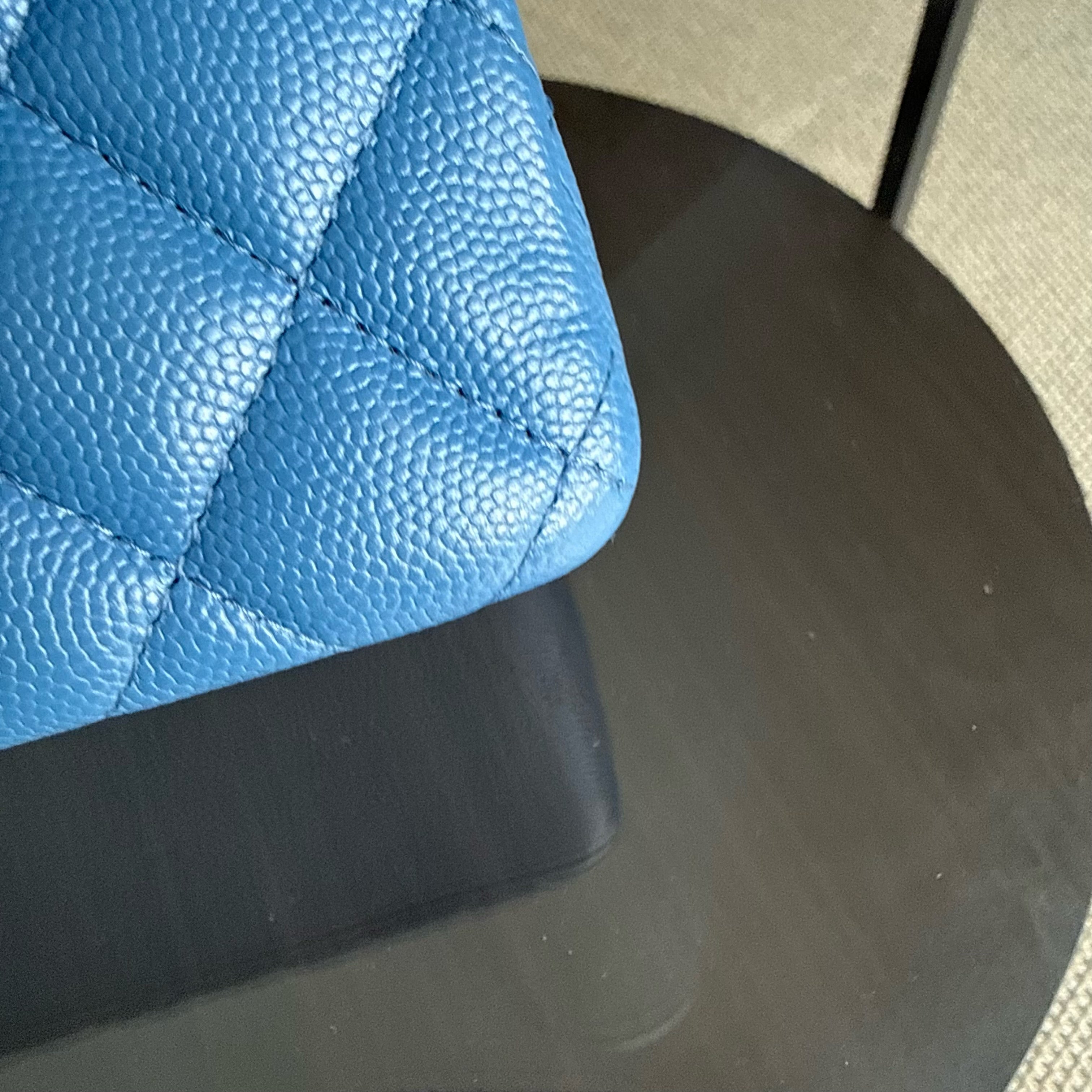 Chanel Classic Flap Small - Caviar 23CM Quilted Ocean Blue Gold Hardware Series 30