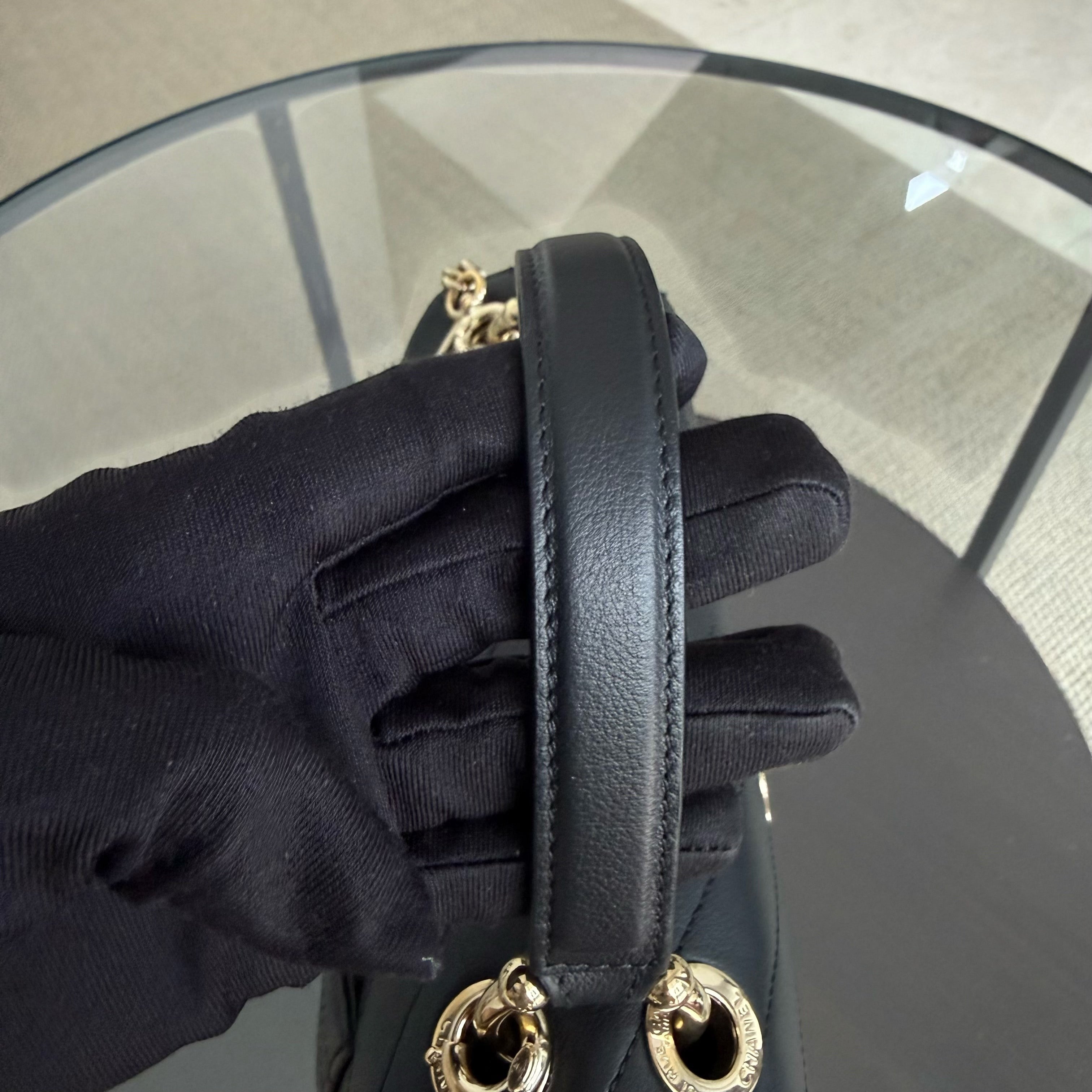 Chanel Handle Medium - 24CM Caviar Quilted Black Gold Hardware Series 27