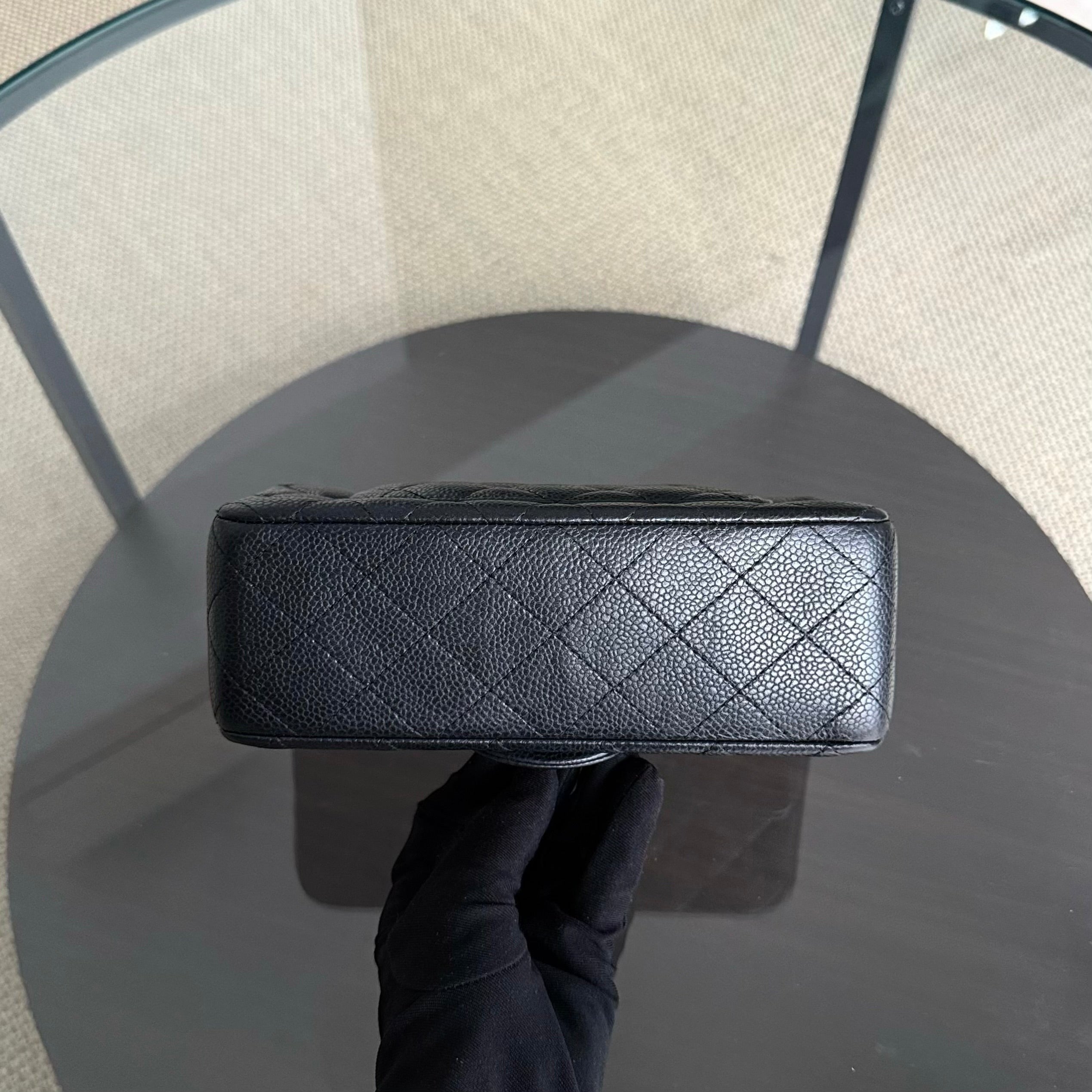 Chanel Caviar Mini Rectangle Classic Flap - 20CM Quilted Black Silver Hardware Series 20