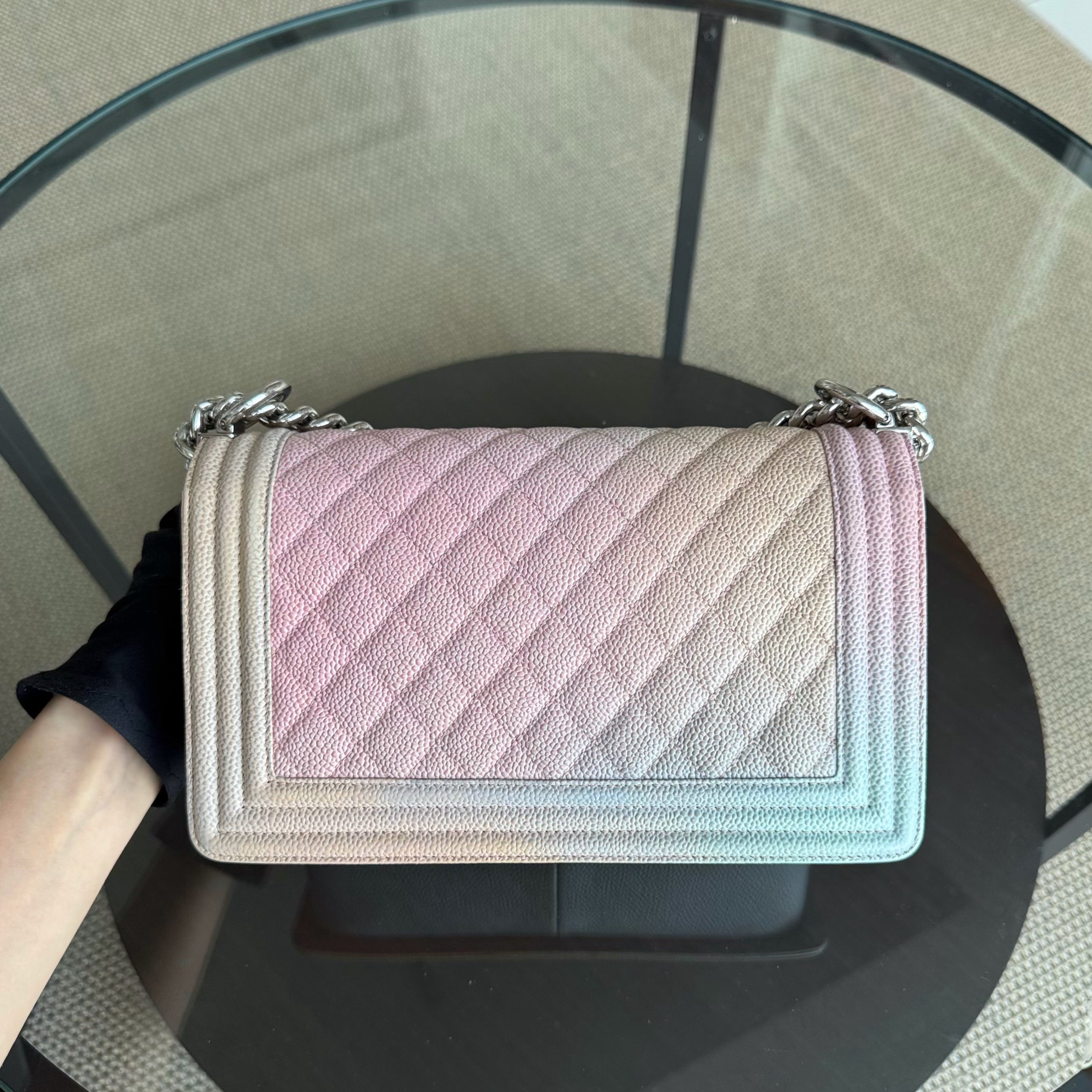 Chanel Boy Medium - Caviar 25CM Quilted Grained Calfskin Rainbow Limited Edition Series 25