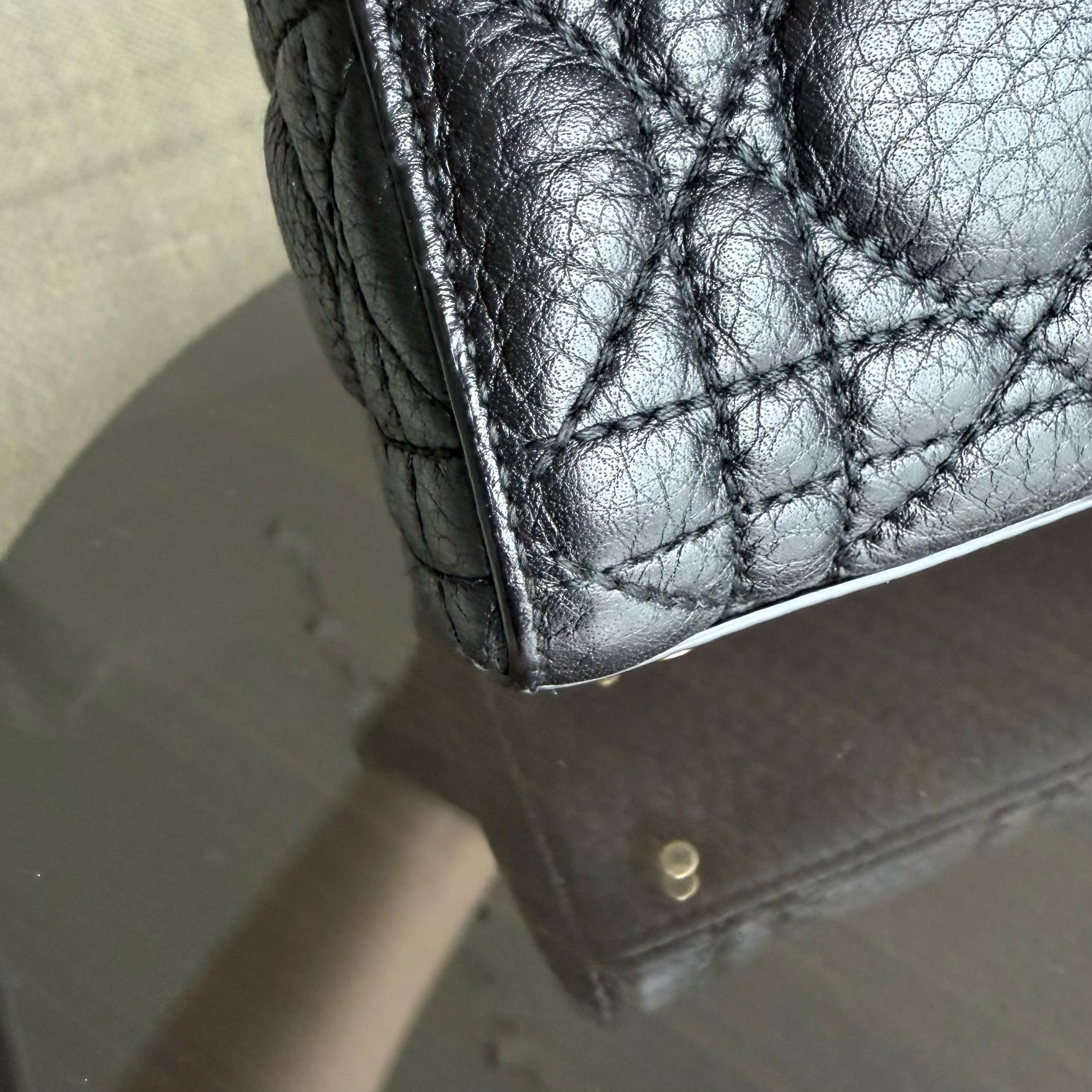 Dior Lady Mini - Cannage Grained Calfskin Black Gold Hardware