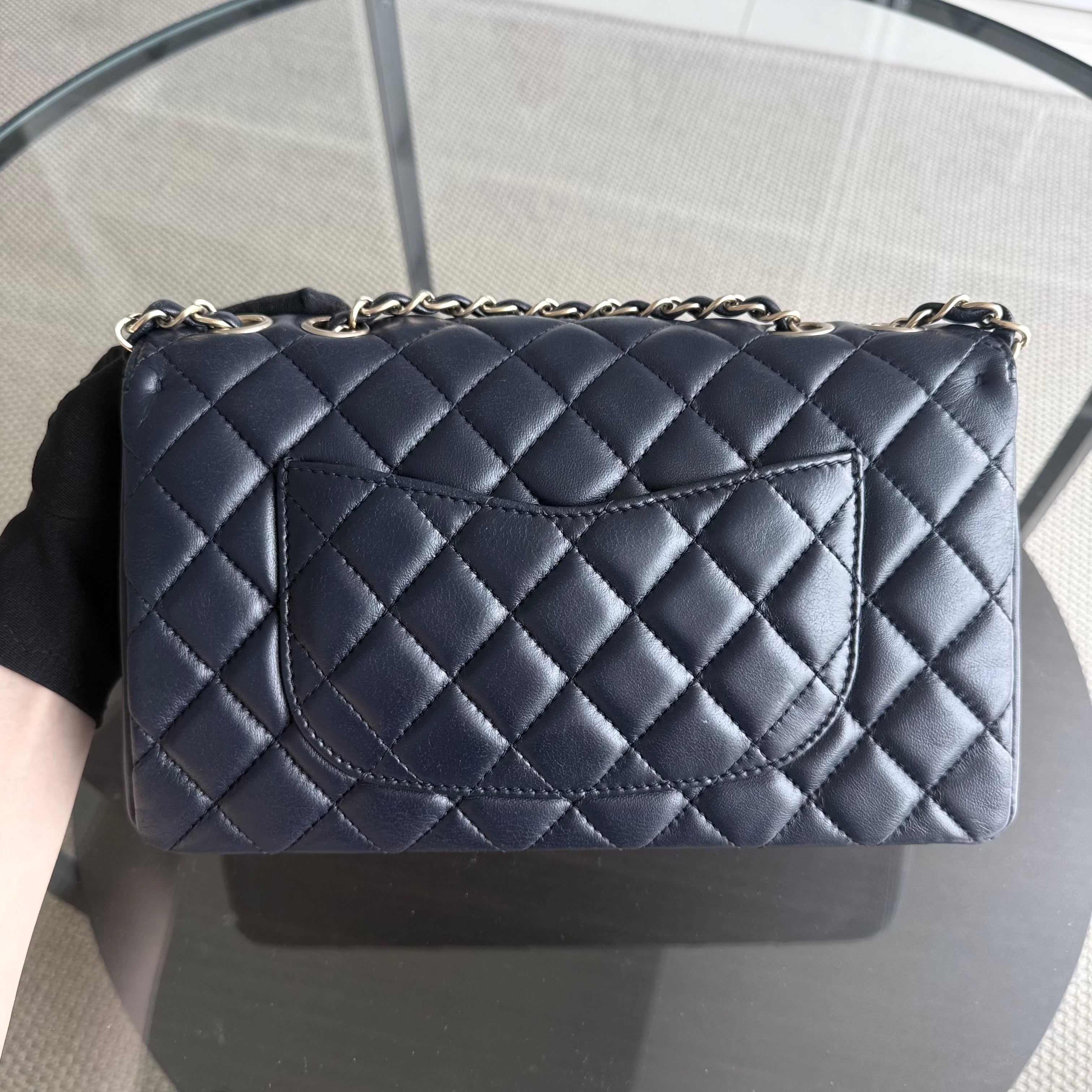 Chanel Chic Flap Seasonal Flap Medium - 25CM Quilted Lambskin Dark Blue Series 21