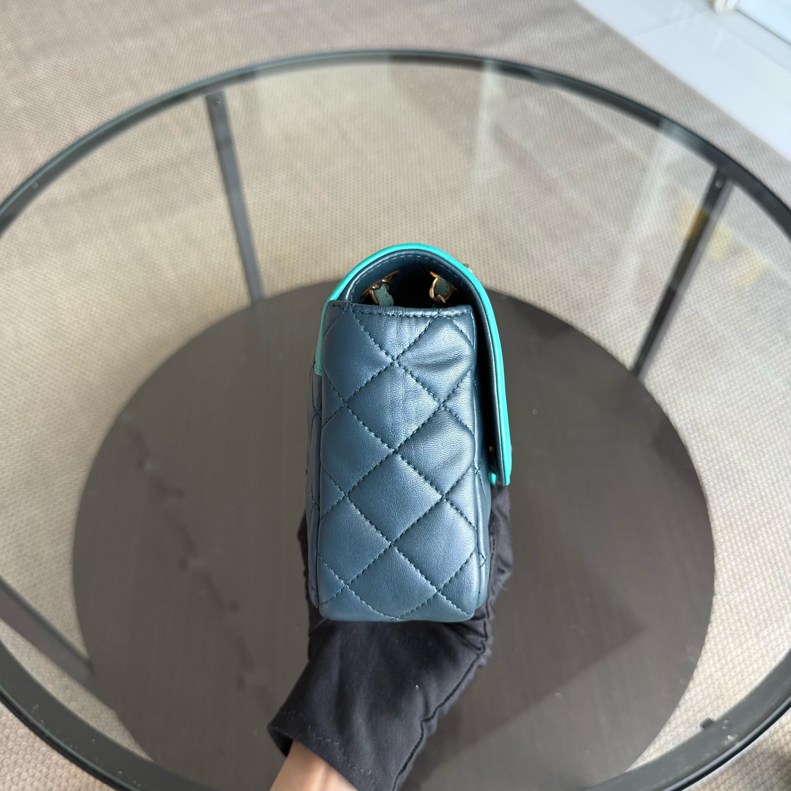 Chanel Seasonal Two-tone Flap Small - Quilted Lambskin Pink Burgundy Gold Hardware Series 23