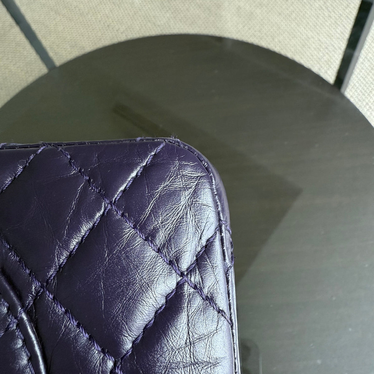 Chanel 2.55 Reissue 225 - Quilted Aged Calfskin Dark Violet Purple Aged Silver Hardware Series 17