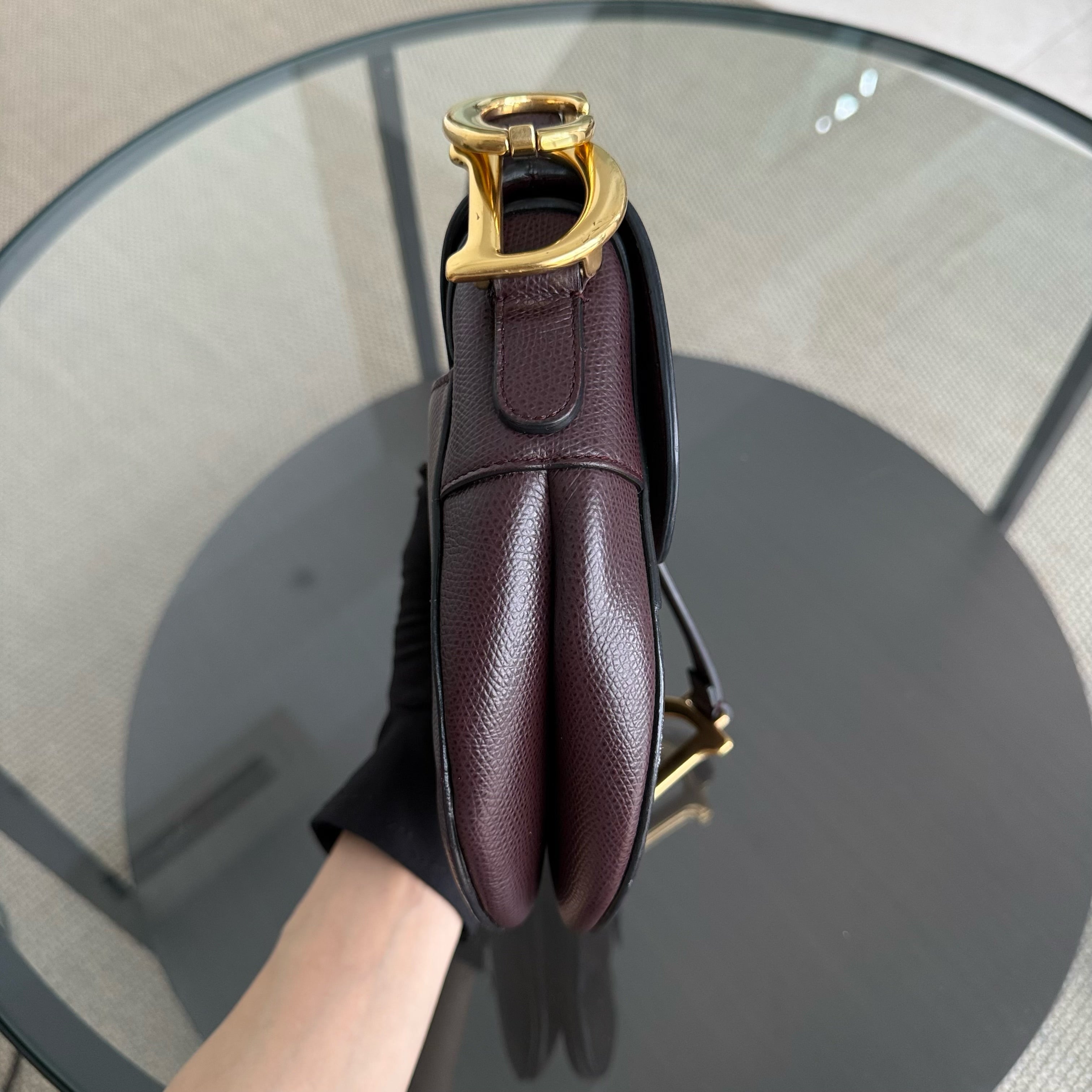 Dior Saddle Medium - Caviar Black Gold Hardware with Strap