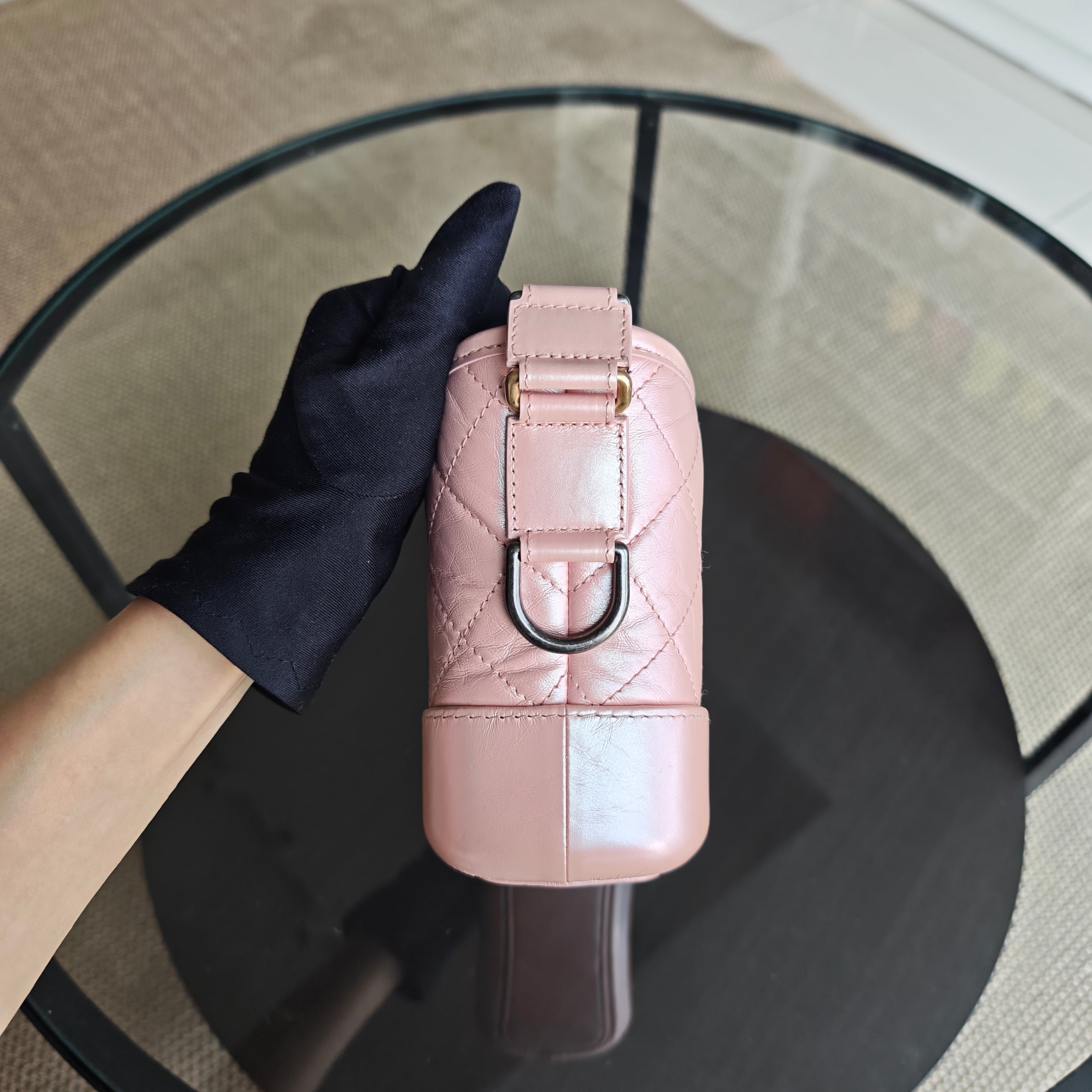 Chanel Gabrielle Small - Quilted Irridescent Pink Calfskin Gold Hardware Series 27