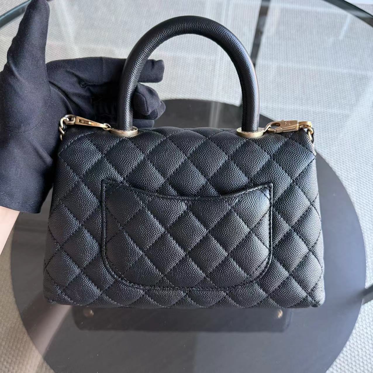 Chanel Coco Handle Small - Caviar Quilted Black Gold Hardware Series 25